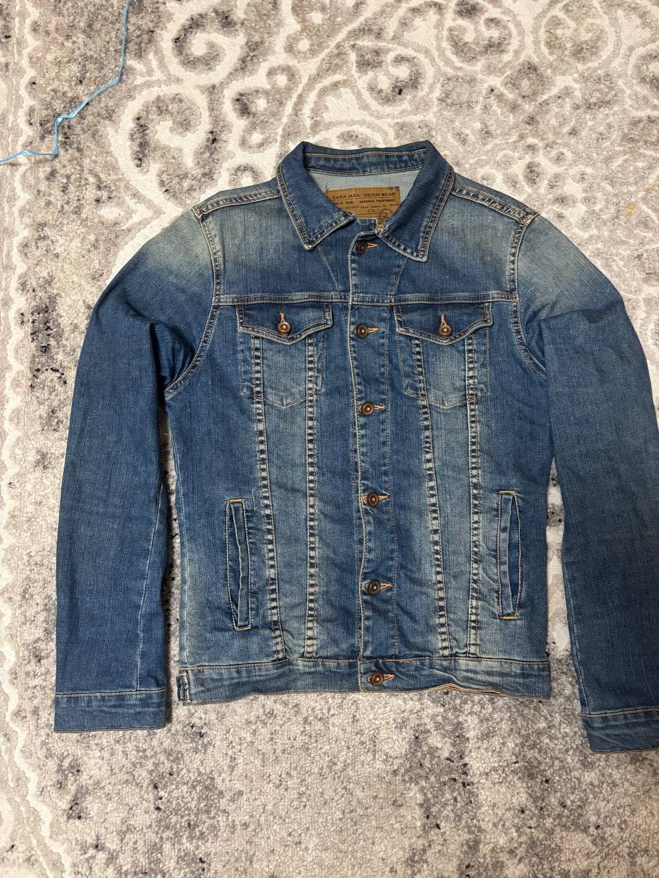 Zara Zara Man Vintage Denim Jacket Blue Distressed Wash Size M Size US M / EU 48-50 / 2 - 9 Thumbnail