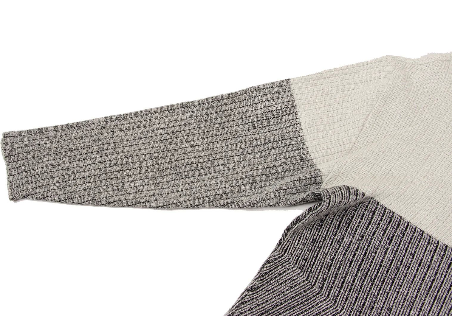 Issey Miyake Zigzag Knit Polo Shirt in Beige and Navy Size US M / EU 48-50 / 2 - 9 Thumbnail