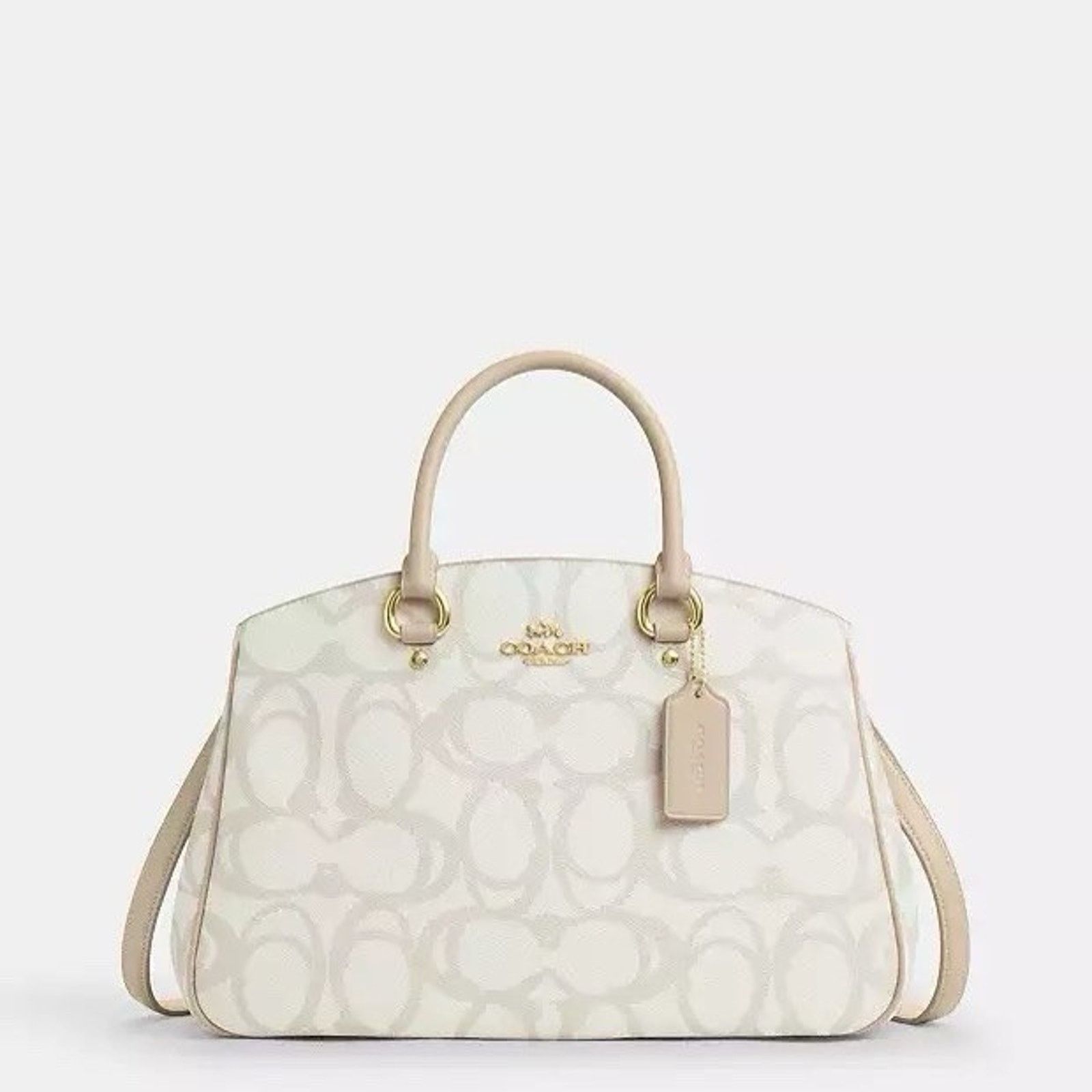 Coach NWT Coach Savannah Carryall Bag In Sketch Gold/Ivory CBH92 Size ONE SIZE - 6 Thumbnail