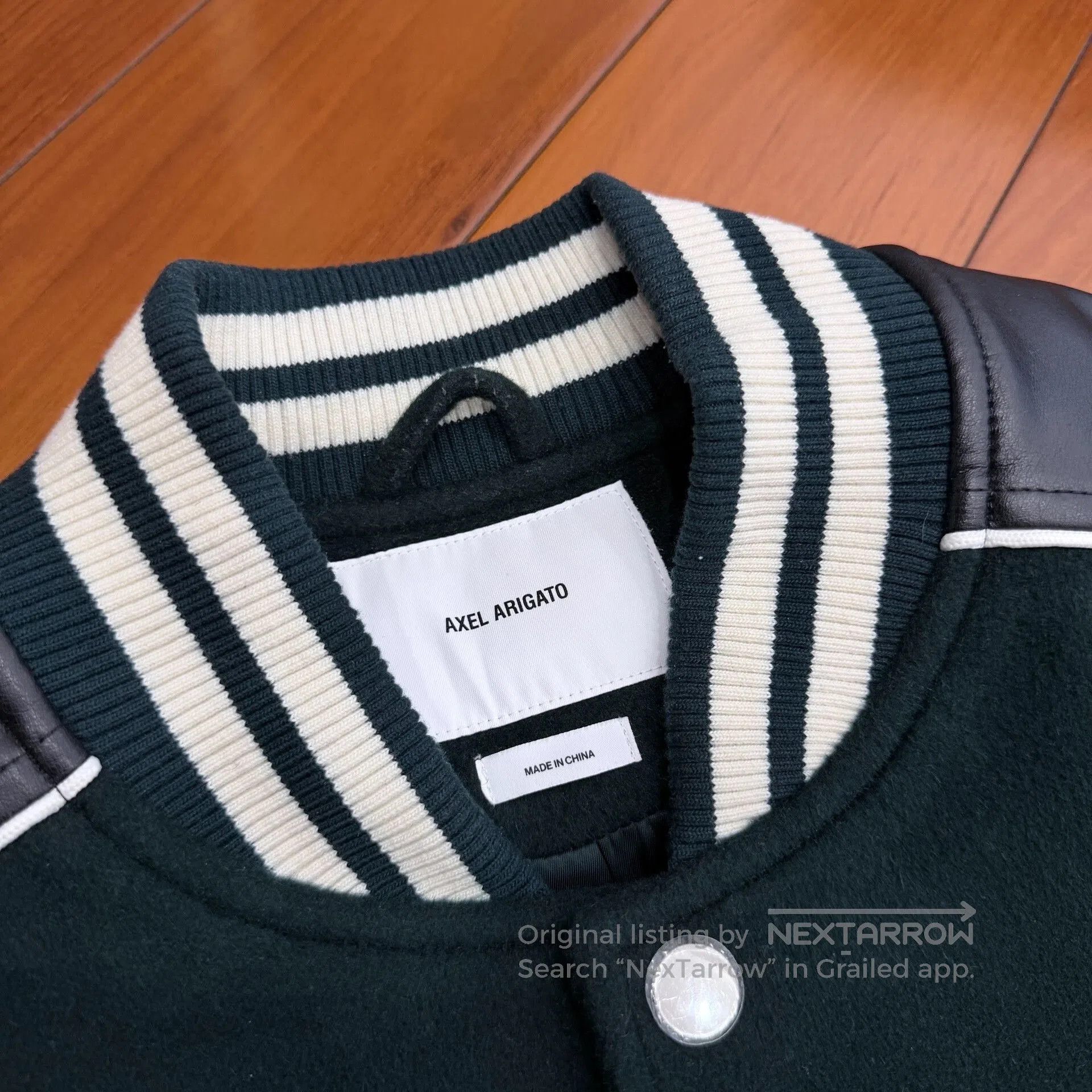 Axel Arigato Axel Arigato Green White Sleeve Baseball Jacket. Size US M / EU 48-50 / 2 - 3 Thumbnail