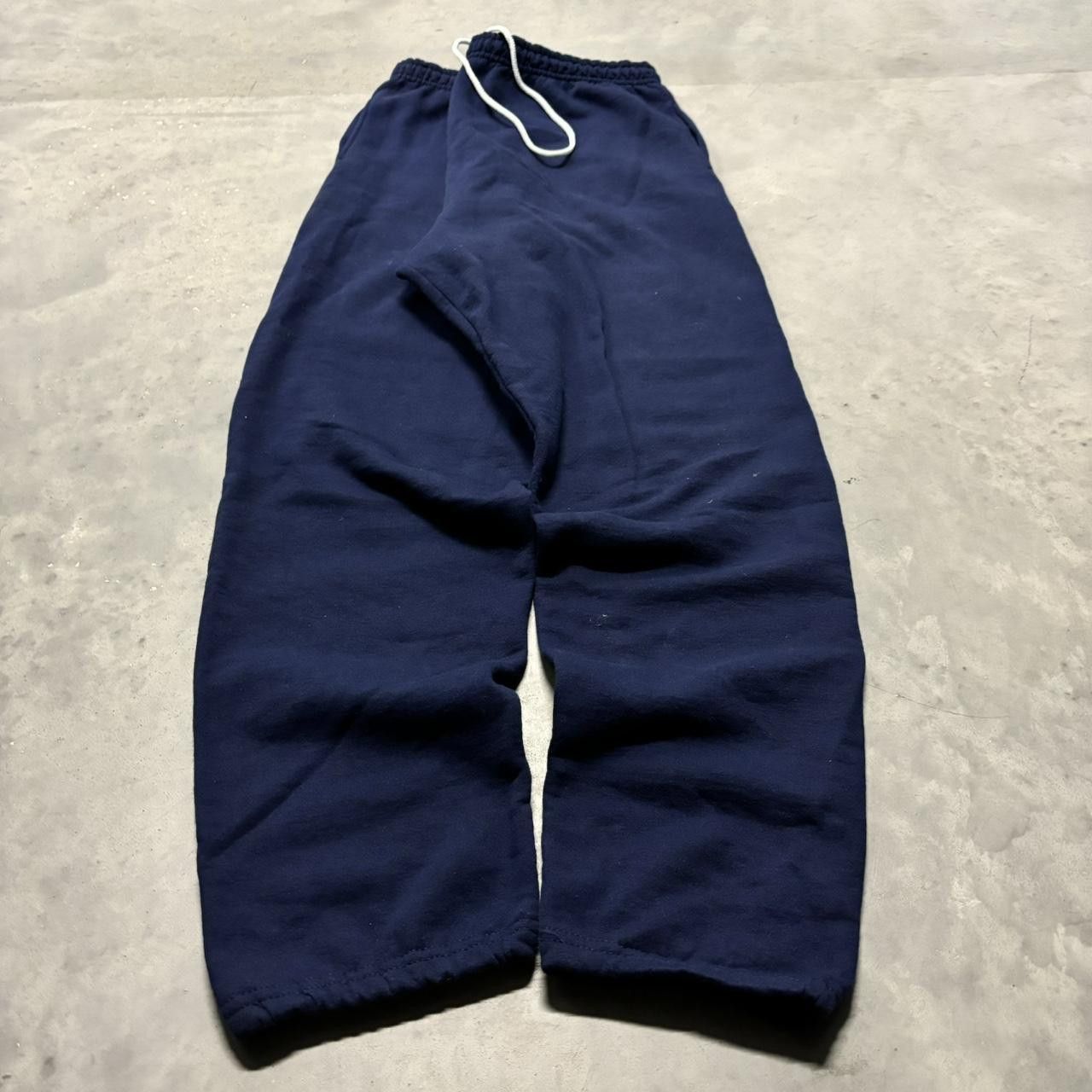 Japanese Brand × Vintage Crazy Vintage Y2K/2000s Baggy Navy Blue Skater Essential Sweatpants! Size US 36 / EU 52 - 3 Thumbnail