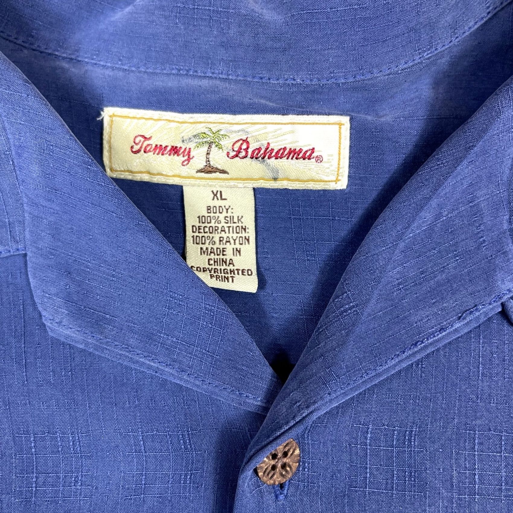 Tommy Bahama Tommy Bahama Camp Shirt Mens XL Blue Silk Pinhead Classic Bowling Embroidered Size US XL / EU 56 / 4 - 5 Thumbnail