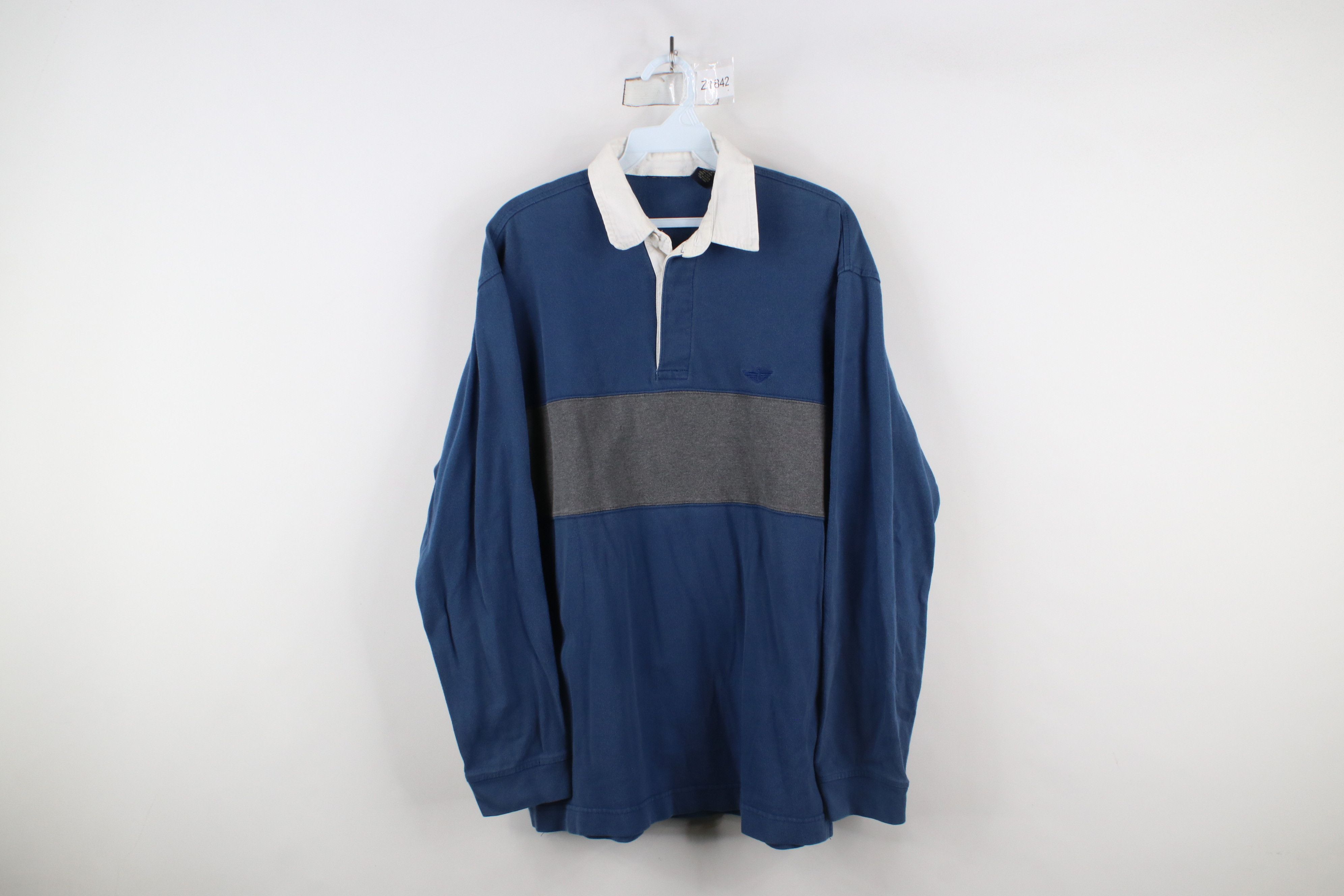 Vintage Vintage 90s Streetwear Block Long Sleeve Rugby Polo Shirt Size US M / EU 48-50 / 2 - 1 Thumbnail