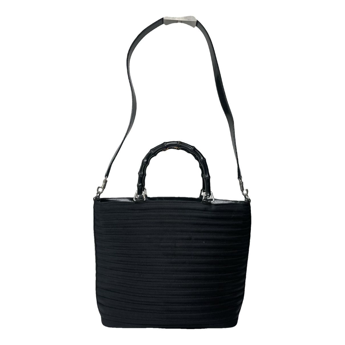 Diana Bamboo Black Polyester Handbag
