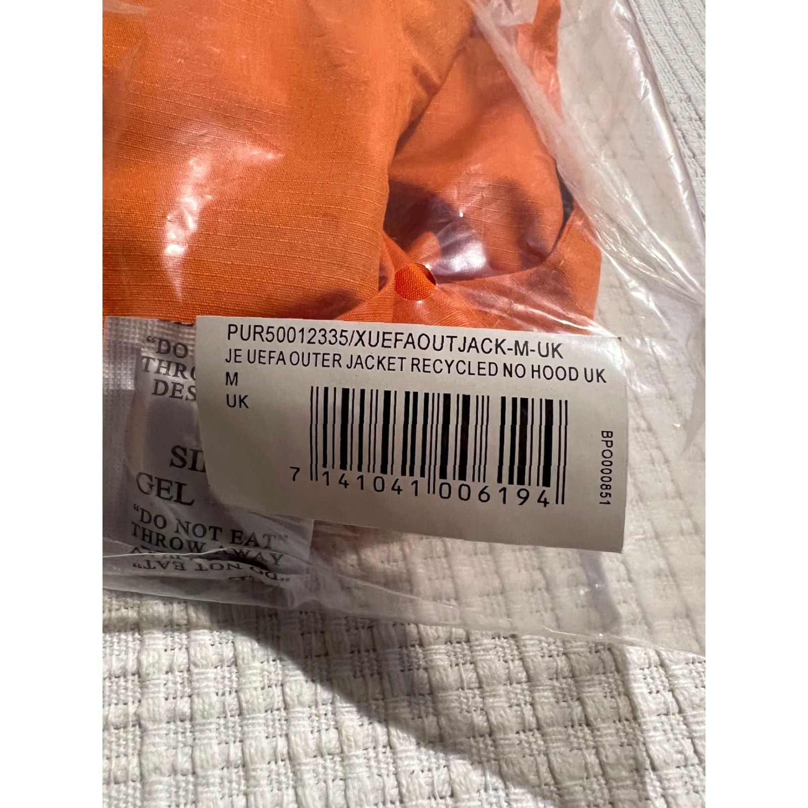 Vintage VINTAGE Just Eat Waterproof Jacket L Unisex Adults Orange Waterproof Size US L / EU 52-54 / 3 - 5 Thumbnail