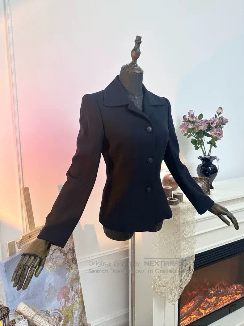 Hermes Hermes Business Casual Tailored Blazer Jacket, Navy Blue Size XXS / US 00 / IT 34 - 8 Thumbnail