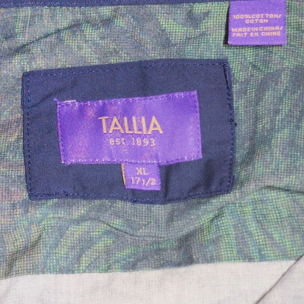 Tallia Green Patterned Multi Tone Button-Up Shirt By Tallia Sz XL Size US XL / EU 56 / 4 - 4 Thumbnail