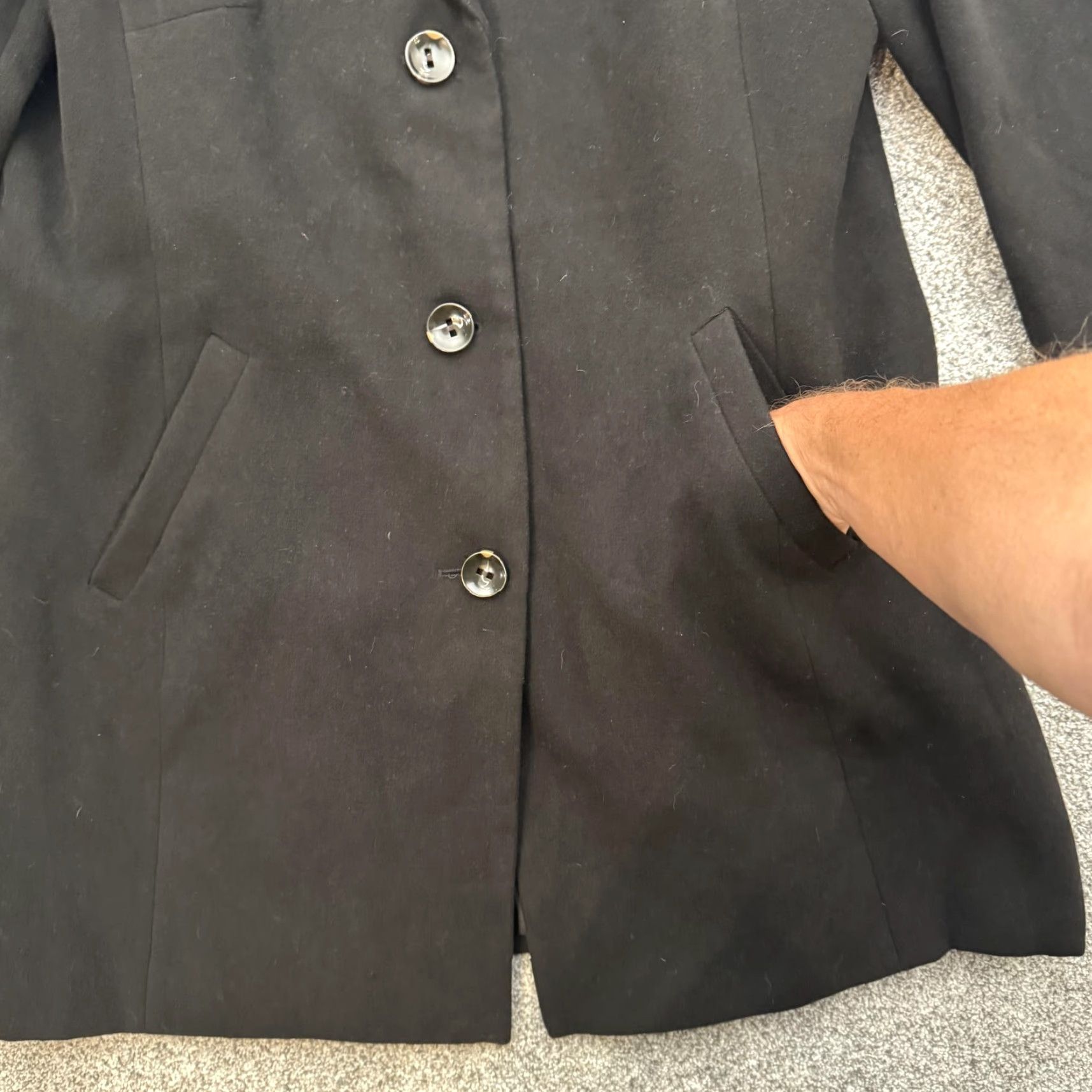 Vintage Maralyn & Me Coat XL Button Front Long Career Pockets Dark Academia Old Money Size XL / US 12-14 / IT 48-50 - 5 Thumbnail