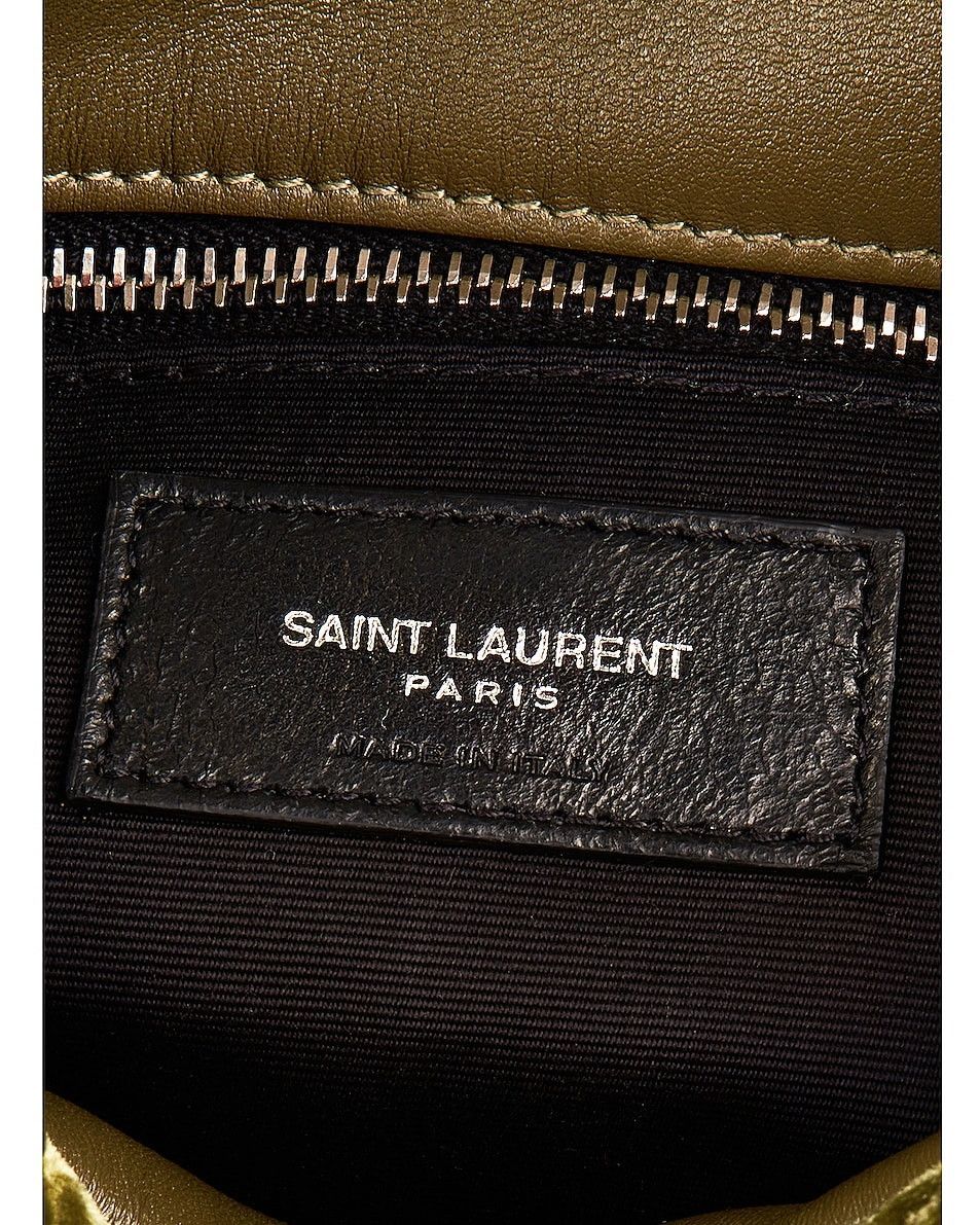 Saint Laurent Paris o1b1hav110225 Size:OS/ Puffer Small Velvet Bag Light Avocado Size ONE SIZE - 6 Thumbnail