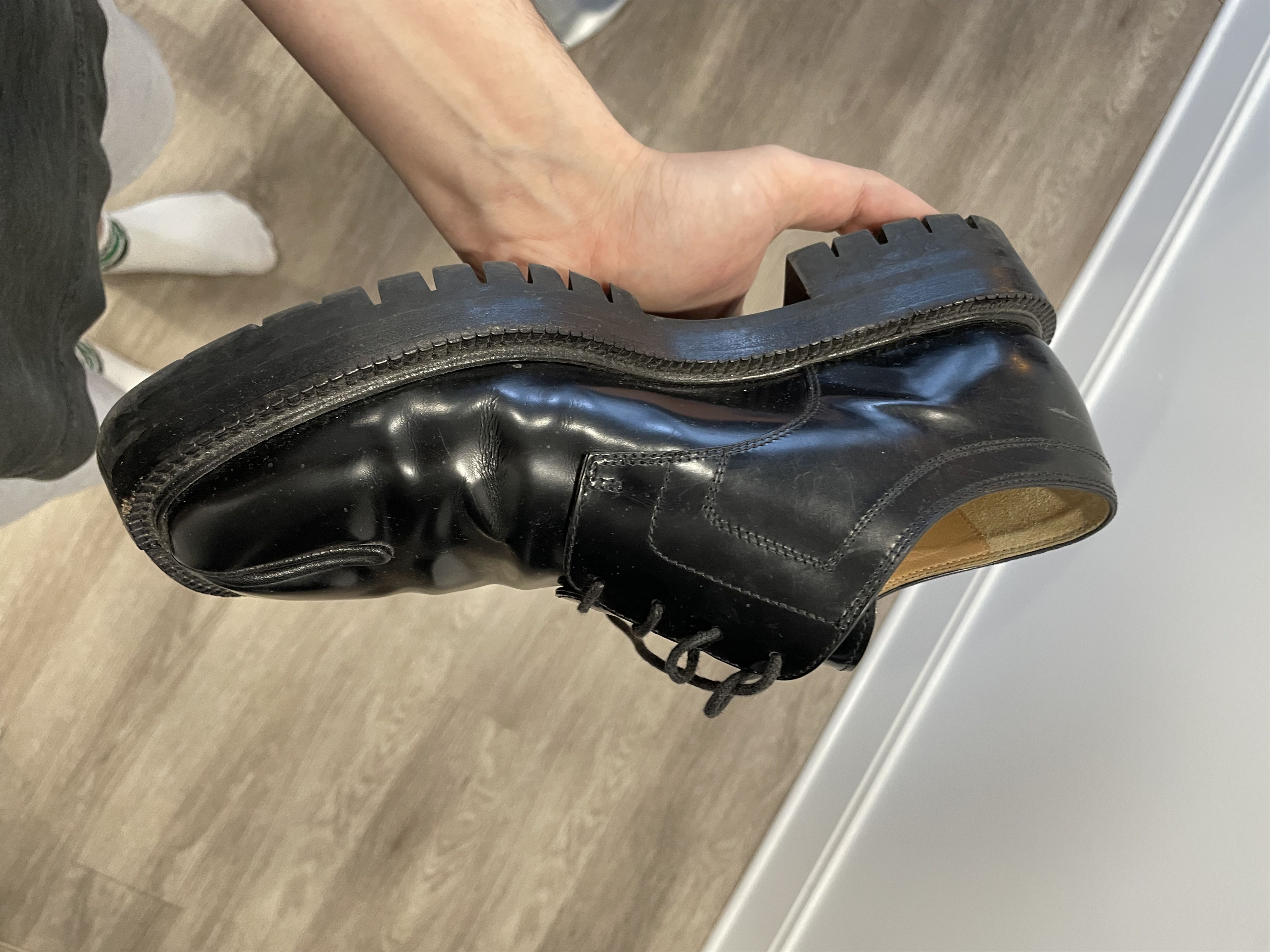 Maison Margiela Maison Margiela Men's Black Leather Shoes Size US 7 / EU 40 - 3 Thumbnail