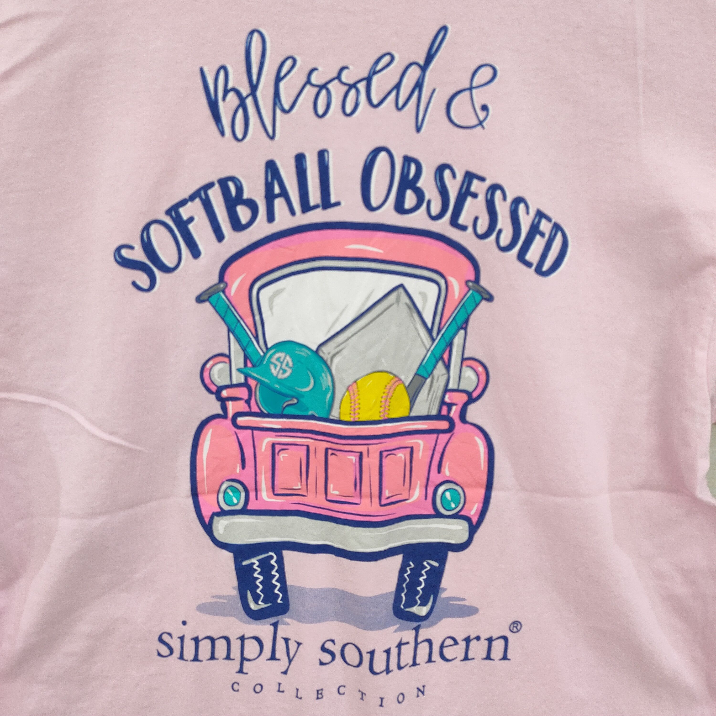 Vintage 90s Simply Southern Collection Obsessed Softball Tee Size US XL / EU 56 / 4 - 7 Thumbnail
