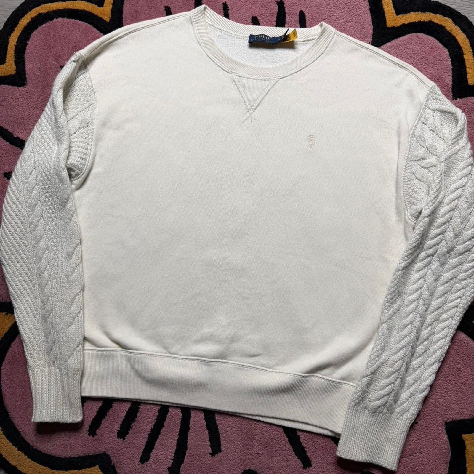 Polo Ralph Lauren × Ralph Lauren Polo Ralph Lauren Embroidered Cable Knit Cotton Sweatshirt Size M / US 6-8 / IT 42-44 - 2 Thumbnail