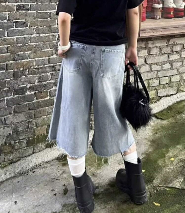 Jean Denim jeans jorts Y2K Drip shorts Size US 35 - 2 Thumbnail
