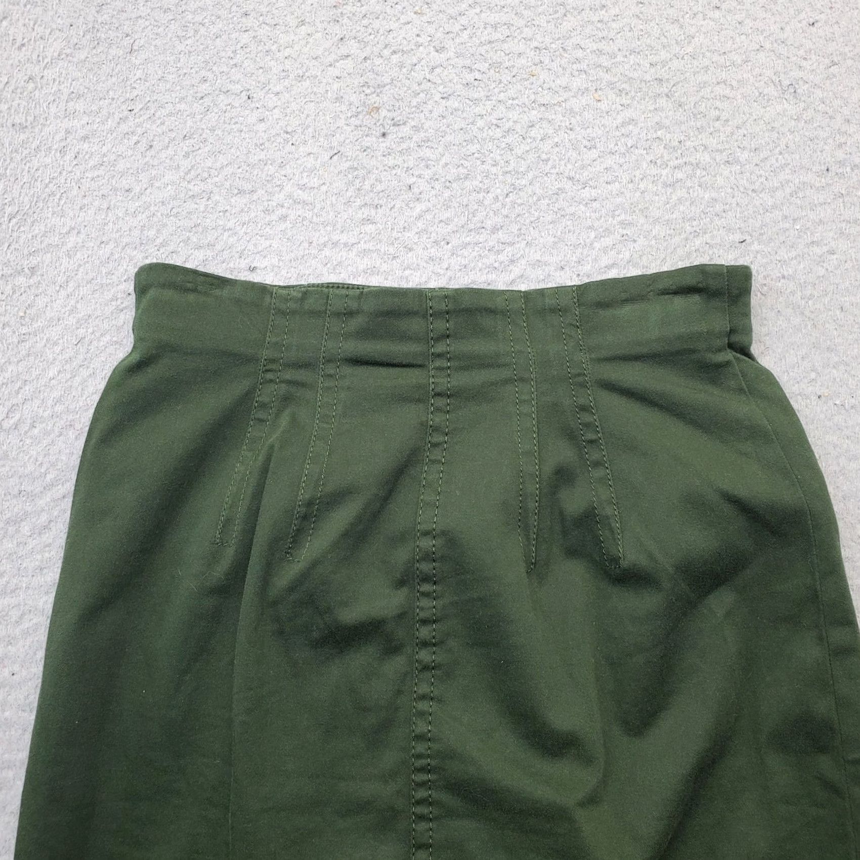 Ann Taylor Ann Taylor Weekend Skirt Womens Size 2 Green Button Front Pencil Straight & Utility Short Skirt Size 26" / US 2 / IT 38 - 7 Thumbnail