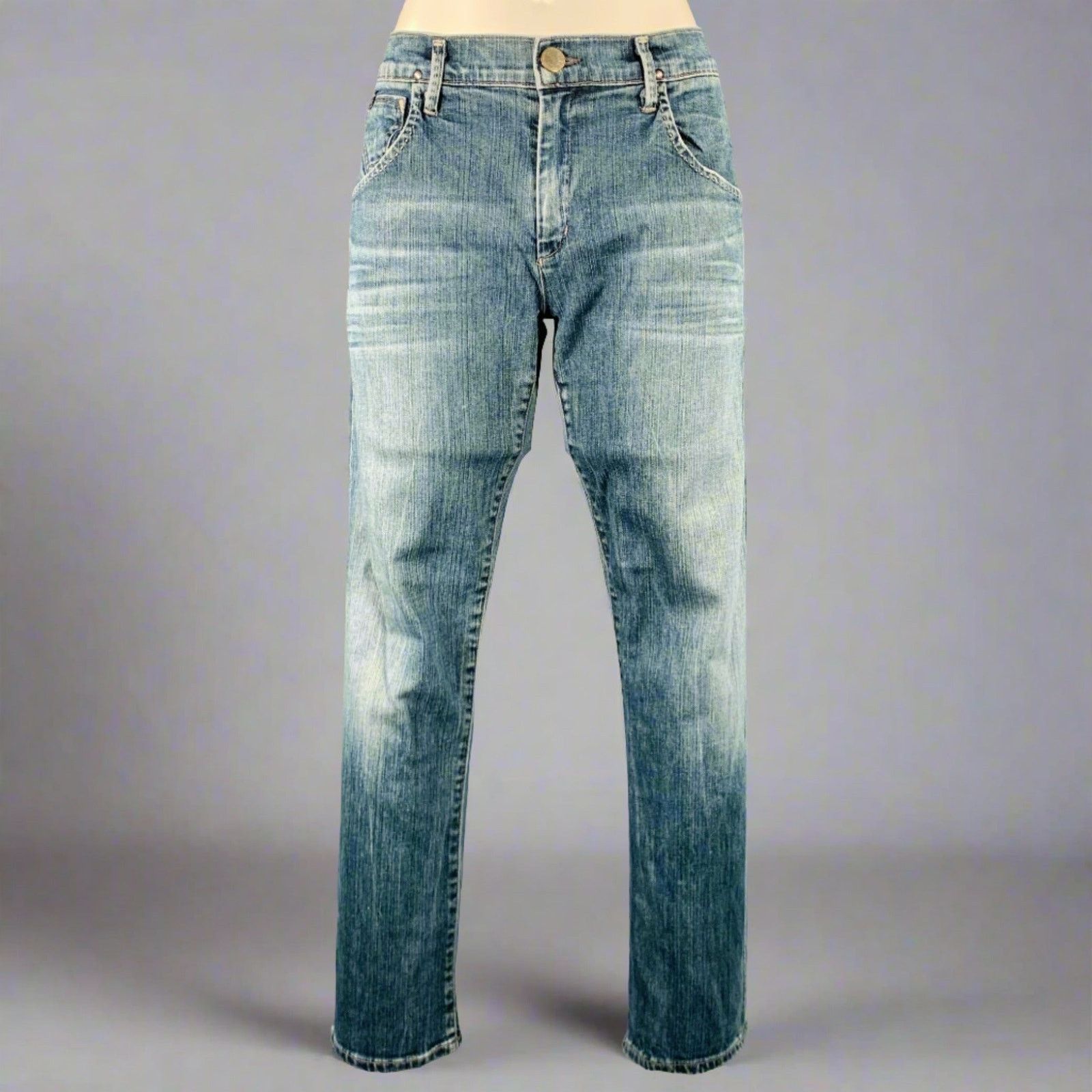 GOLDSIGN GOLDSIGN Size 27 Blue Cotton Blend Distressed Jeans Size 27" / US 4 / IT 40 - 1 Thumbnail
