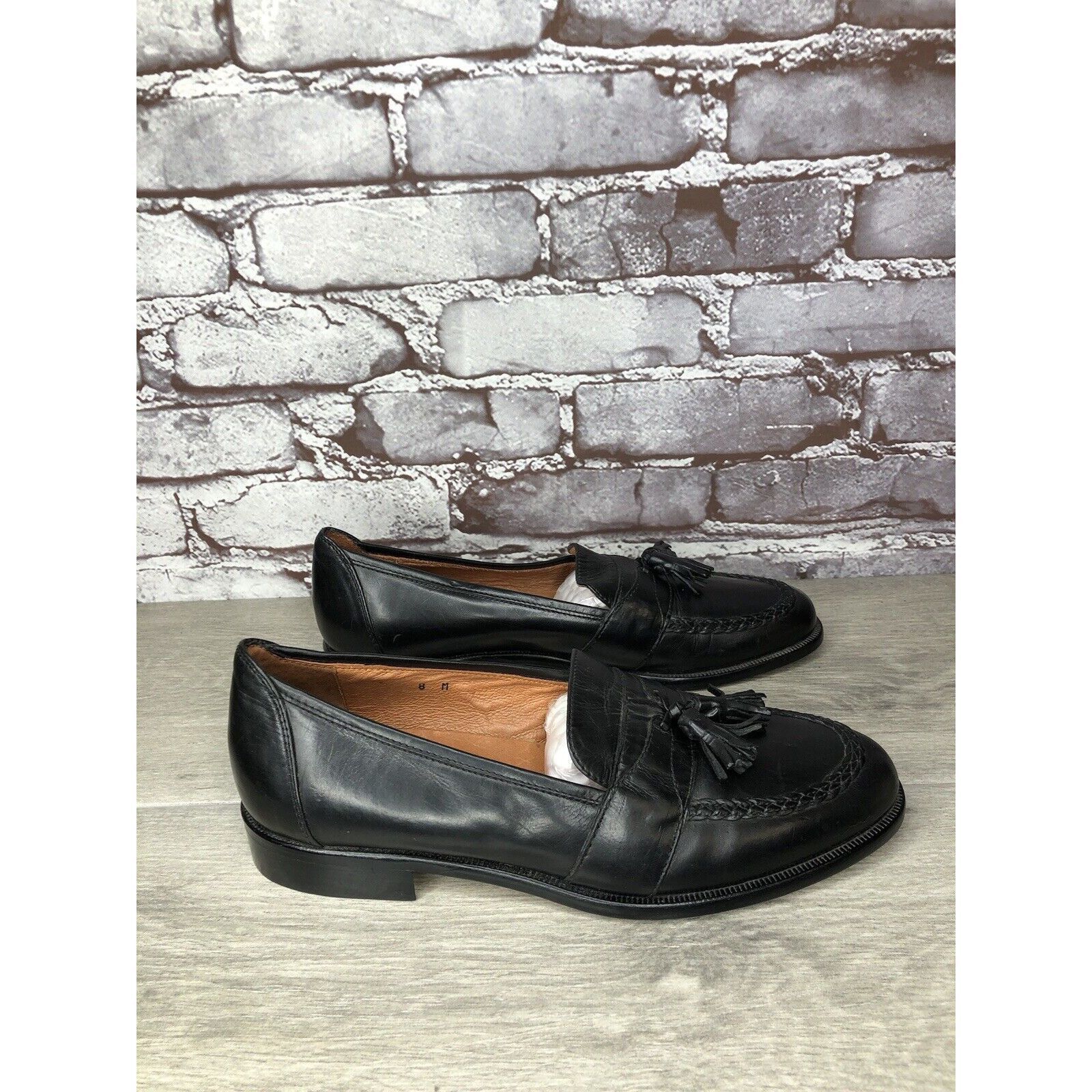 Alfani Alfani Black Leather Braided Tassel Loafers Italy Dress Shoe Size US 8 / EU 41 - 23 Thumbnail