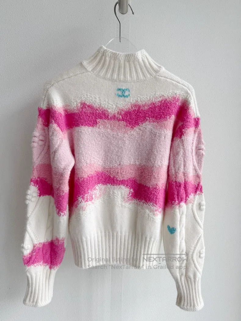 Chanel Chanel 22N Ski Series Pink Cashmere No. 5 Turtleneck Sweat Size XXS / US 00 / IT 34 - 5 Thumbnail