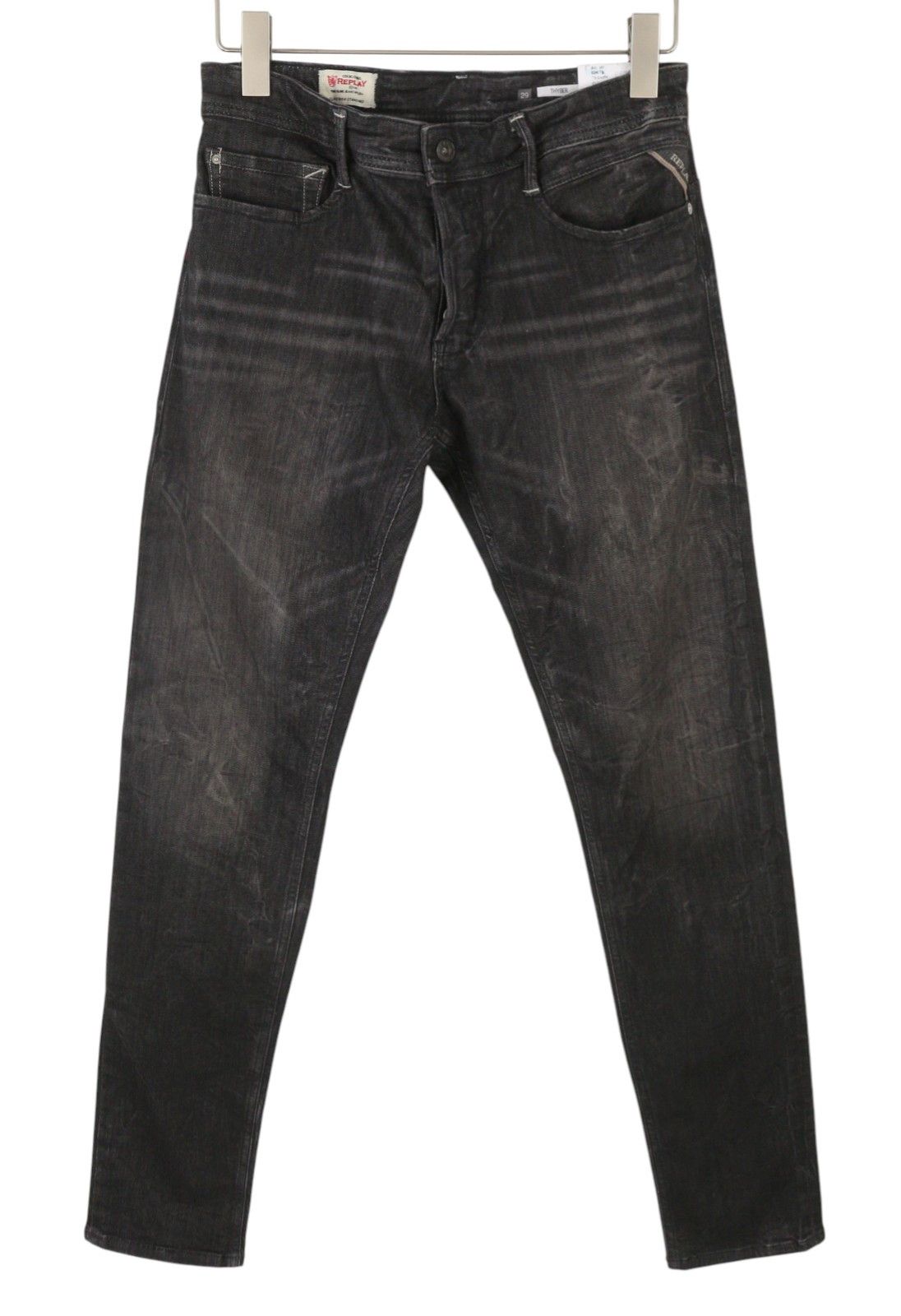 Replay THYBER W29/L34 Black Faded Stretch Slim Jeans 89125 Size US 29 - 1 Thumbnail