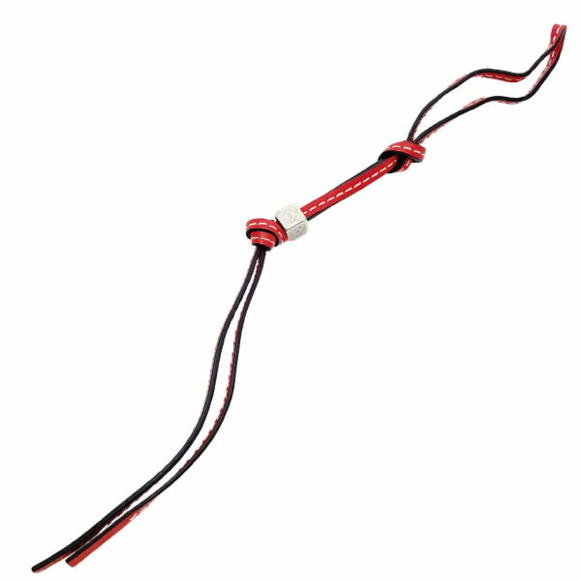 Loewe LOEWE Anagram Charm Small Strap Leather Metal Red Silver Knot Dice Bag Keychain TT-16665 Size ONE SIZE - 1 Thumbnail