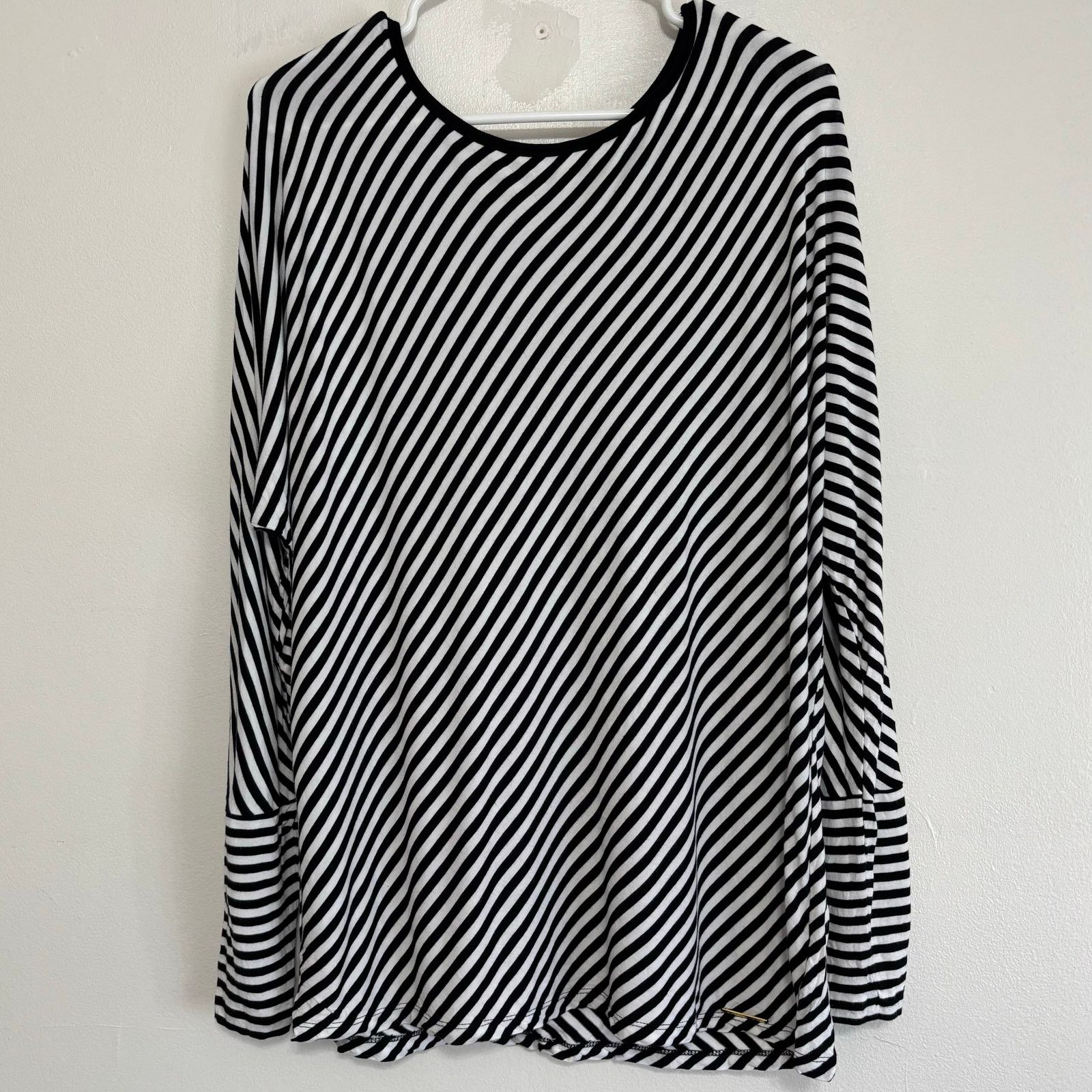 Michael Kors MICHAEL Michael Kors Black White Striped Long Sleeve Top XL Size XL / US 12-14 / IT 48-50 - 1 Thumbnail