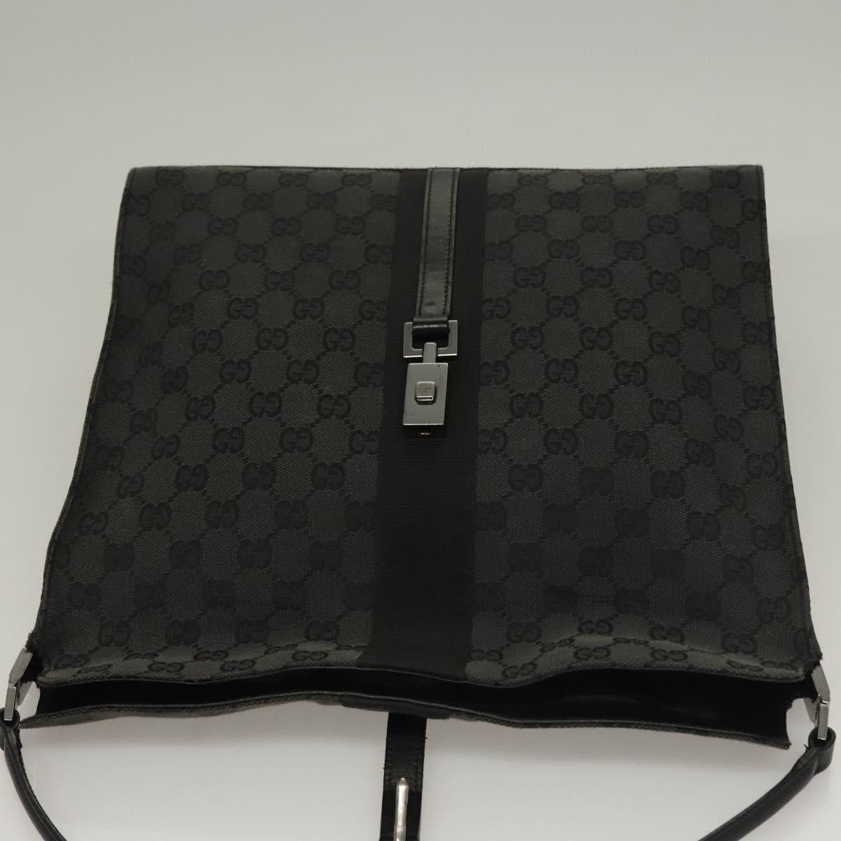 Gucci GUCCI GG Canvas Jackie Shoulder Bag Black Silver 001 3355 Size ONE SIZE - 16 Thumbnail