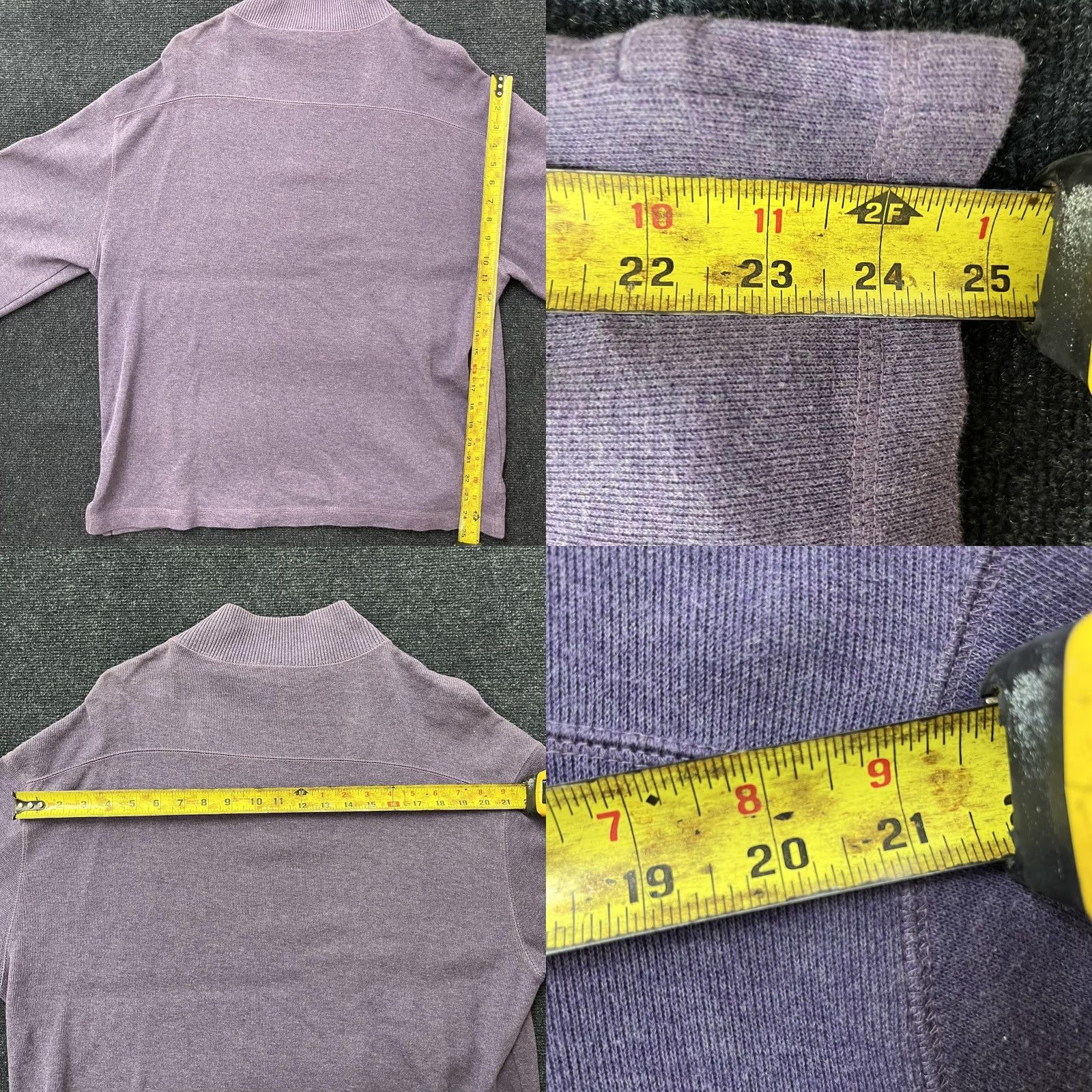 Jos. A. Bank Jos. A. Bank Sweater Mens Large Purple 1/4 Zip Mock Neck Cotton Knit Pullover Size US L / EU 52-54 / 3 - 8 Thumbnail