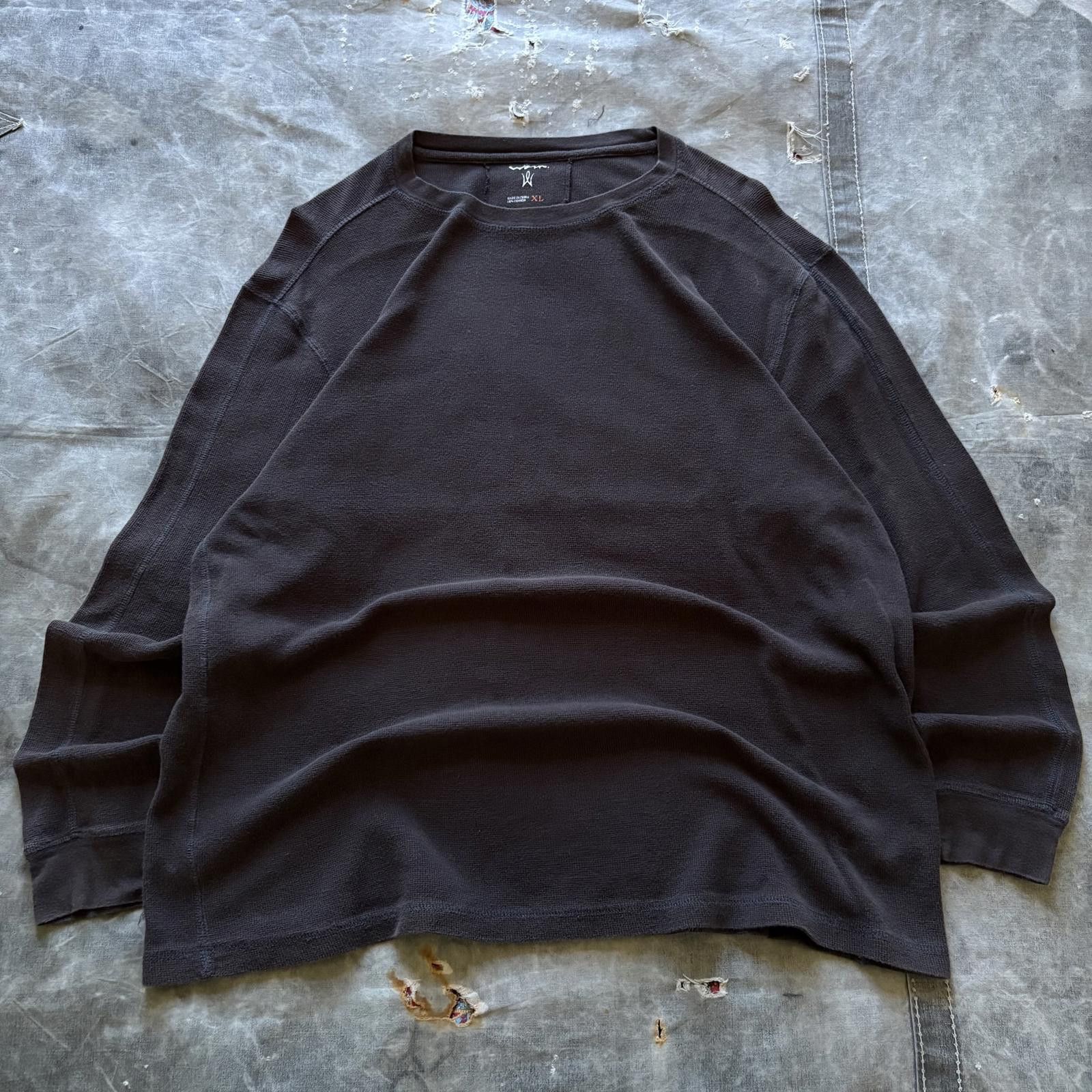 Vintage Vintage Y2K Chocolate Brown Grunge Thermal Waffle Knit Shirt Size US XL / EU 56 / 4 - 1 Thumbnail