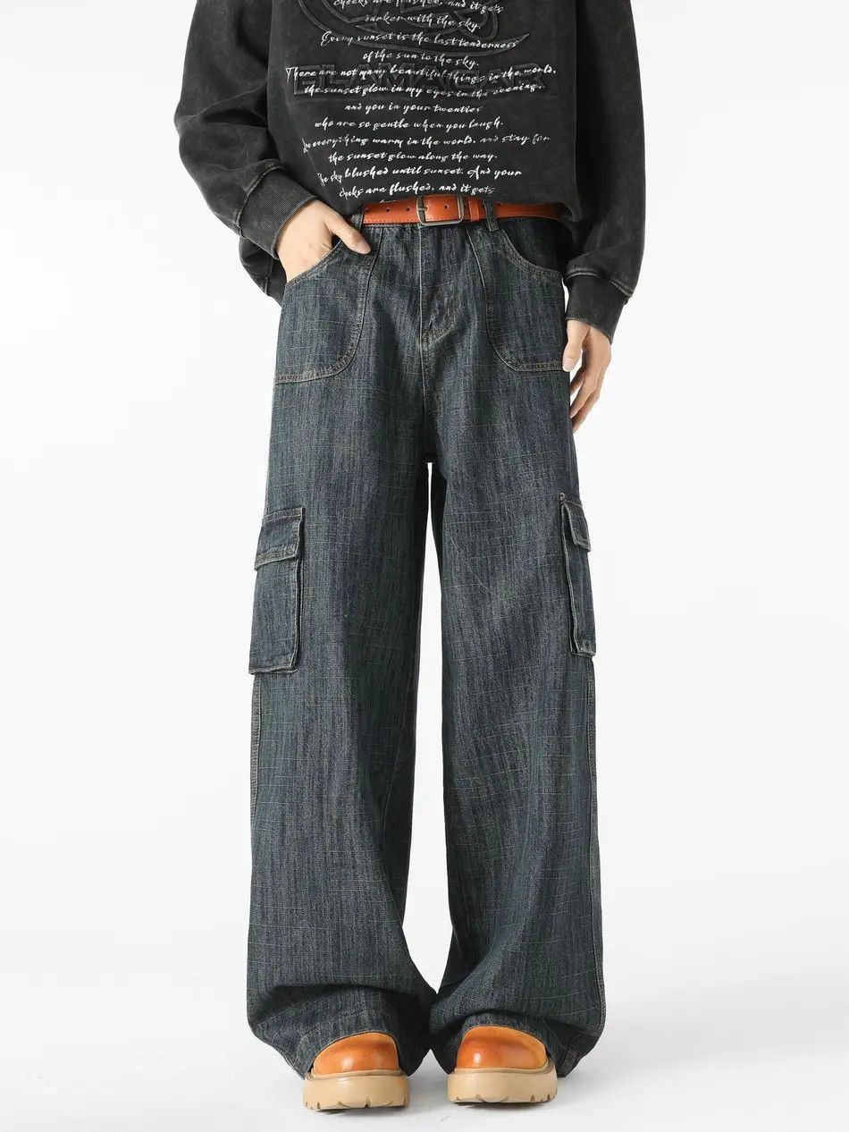 Japanese Brand Retro loose wide leg pocket jeans Size US 32 / EU 48 - 6 Thumbnail