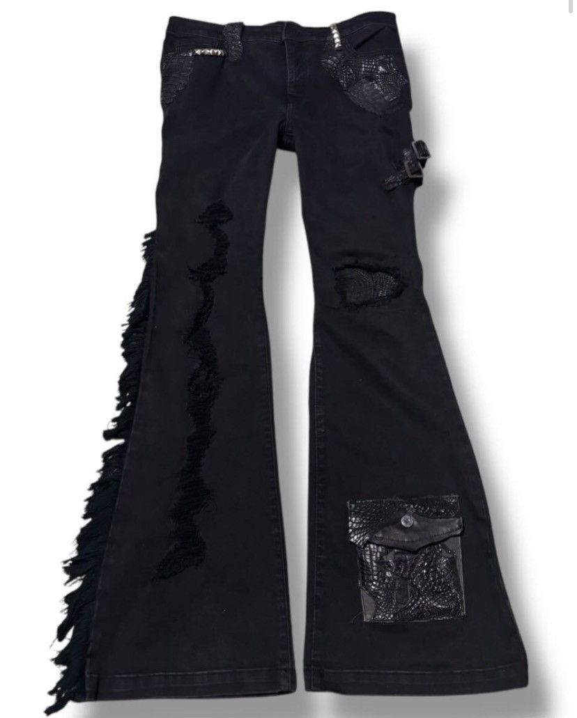 Japanese Brand (RARE) Ifsixwasnine like Black Flared Denim Size US 31 - 2 Thumbnail