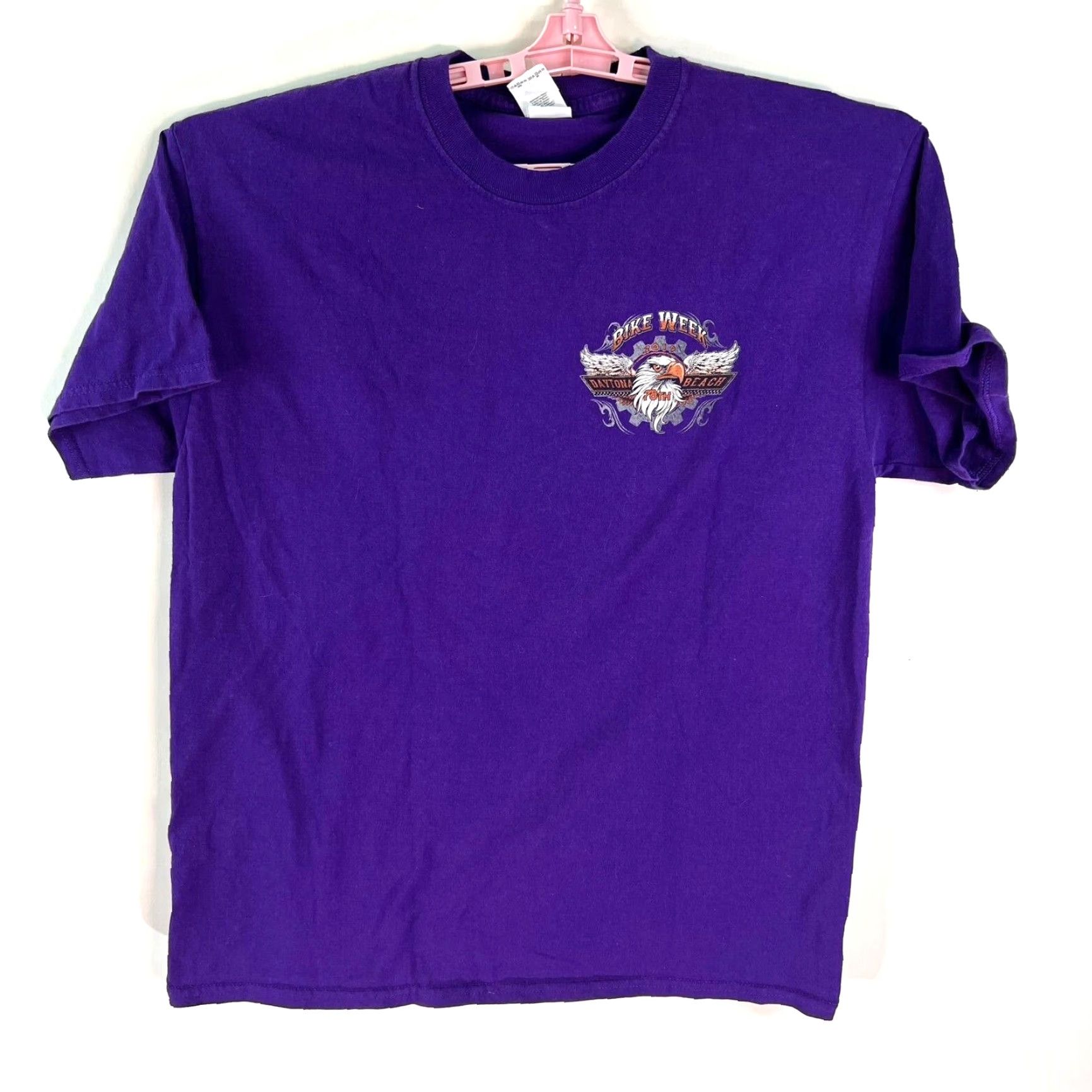 Gildan Gildan T-Shirt Size L Purple Daytona Beach Bike Week 2019 Eagle Biker Motorcycle Mens Size US L / EU 52-54 / 3 - 2 Thumbnail