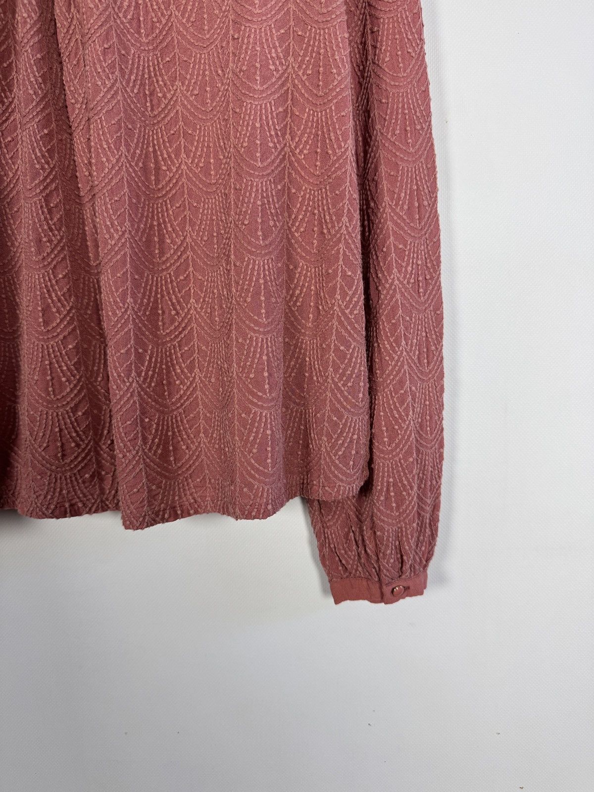 Sezane Sezane Paris Viscose Blouse Textured Long Sleeve Top Sz S/M Size S / US 4 / IT 40 - 14 Thumbnail