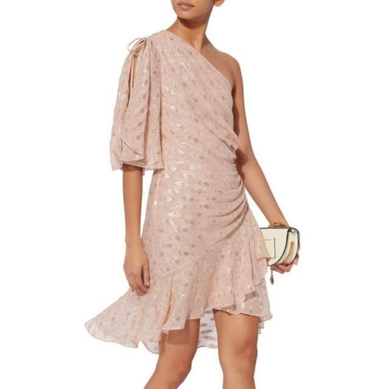 A.L.C. A.L.C. Misha Dress Intermix Exclusive pink gold silk size 4 Size S / US 4 / IT 40 - 1 Thumbnail