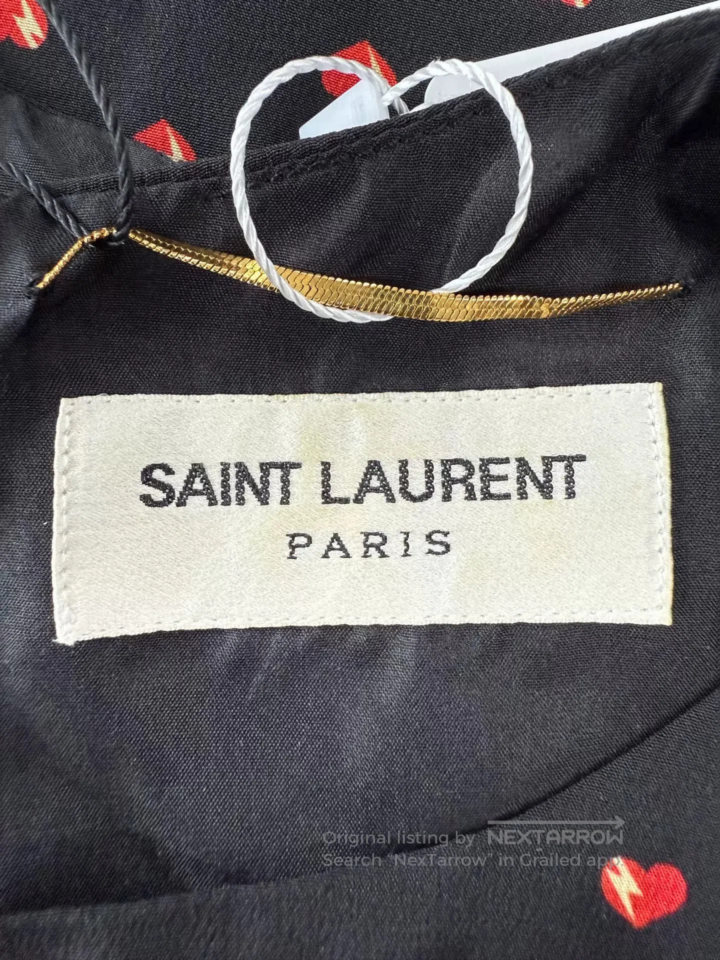 Saint Laurent Paris Saint Laurent Silk Heart Pattern Dress. Size S / US 4 / IT 40 - 3 Thumbnail