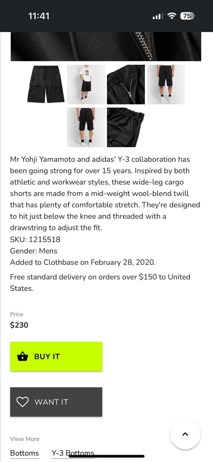 Y-3 × Yohji Yamamoto Yohji Yamamoto Y-3 Wide-Leg Wool-Blend Twill Cargo Shorts Size US 30 / EU 46 - 14 Thumbnail