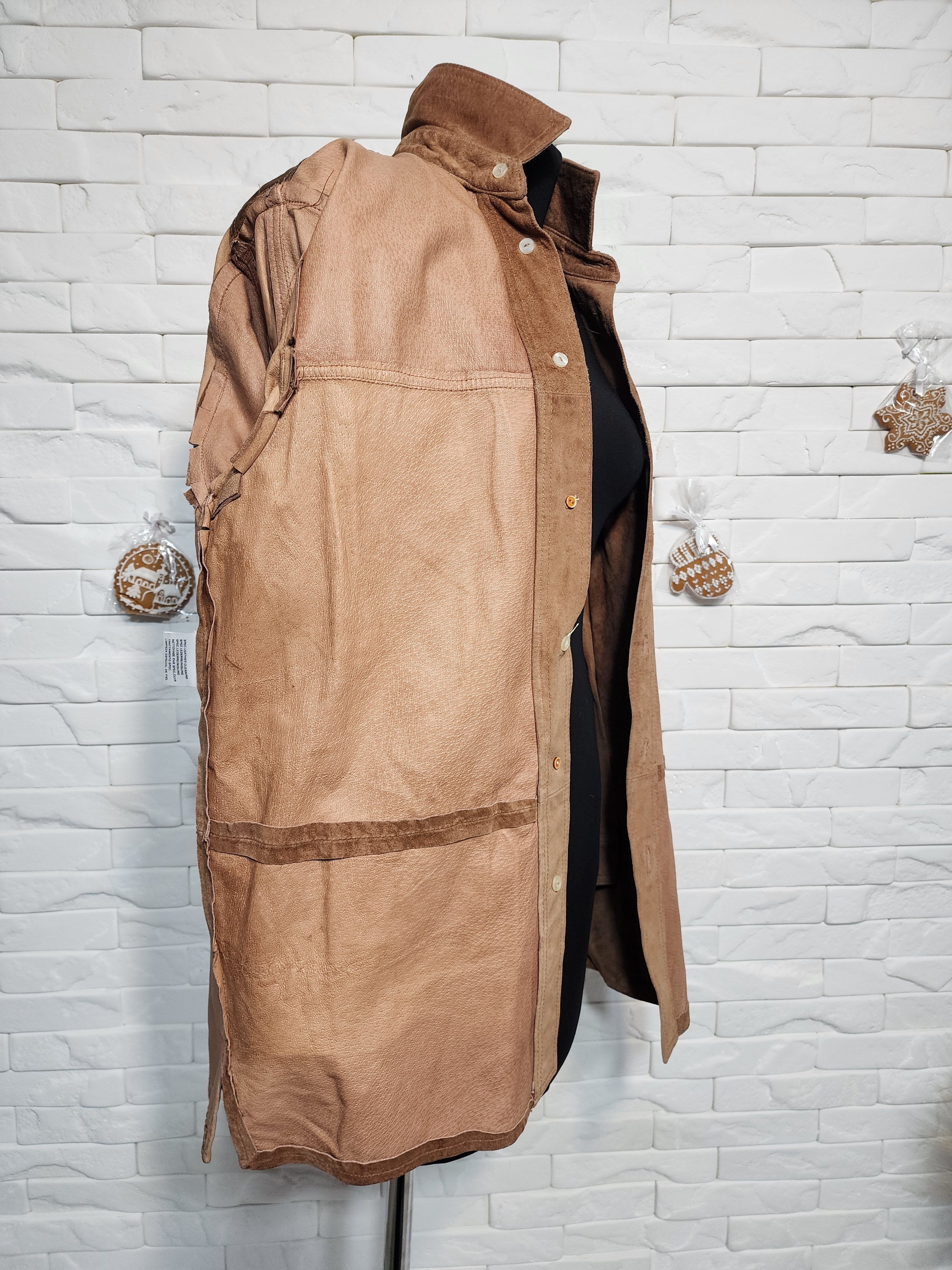 Genuine Leather Women's Suede Shirt: Brown Leather Simple Style Size XL / US 12-14 / IT 48-50 - 9 Thumbnail