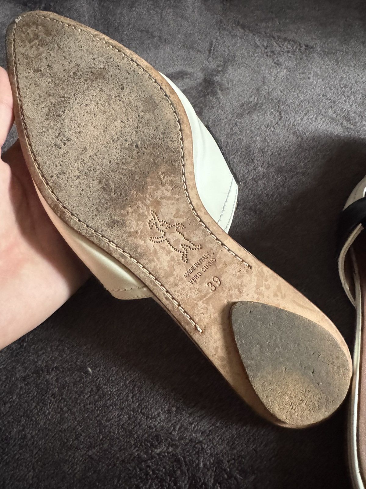 Marni Marni mules leather white and black vintage Size US 9 / IT 39 - 8 Thumbnail