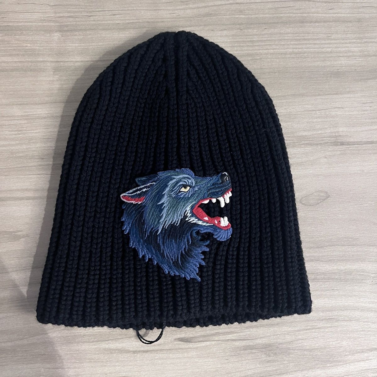 Gucci Gucci Wolf Wool Beanie hat black 420MSRP Grailed