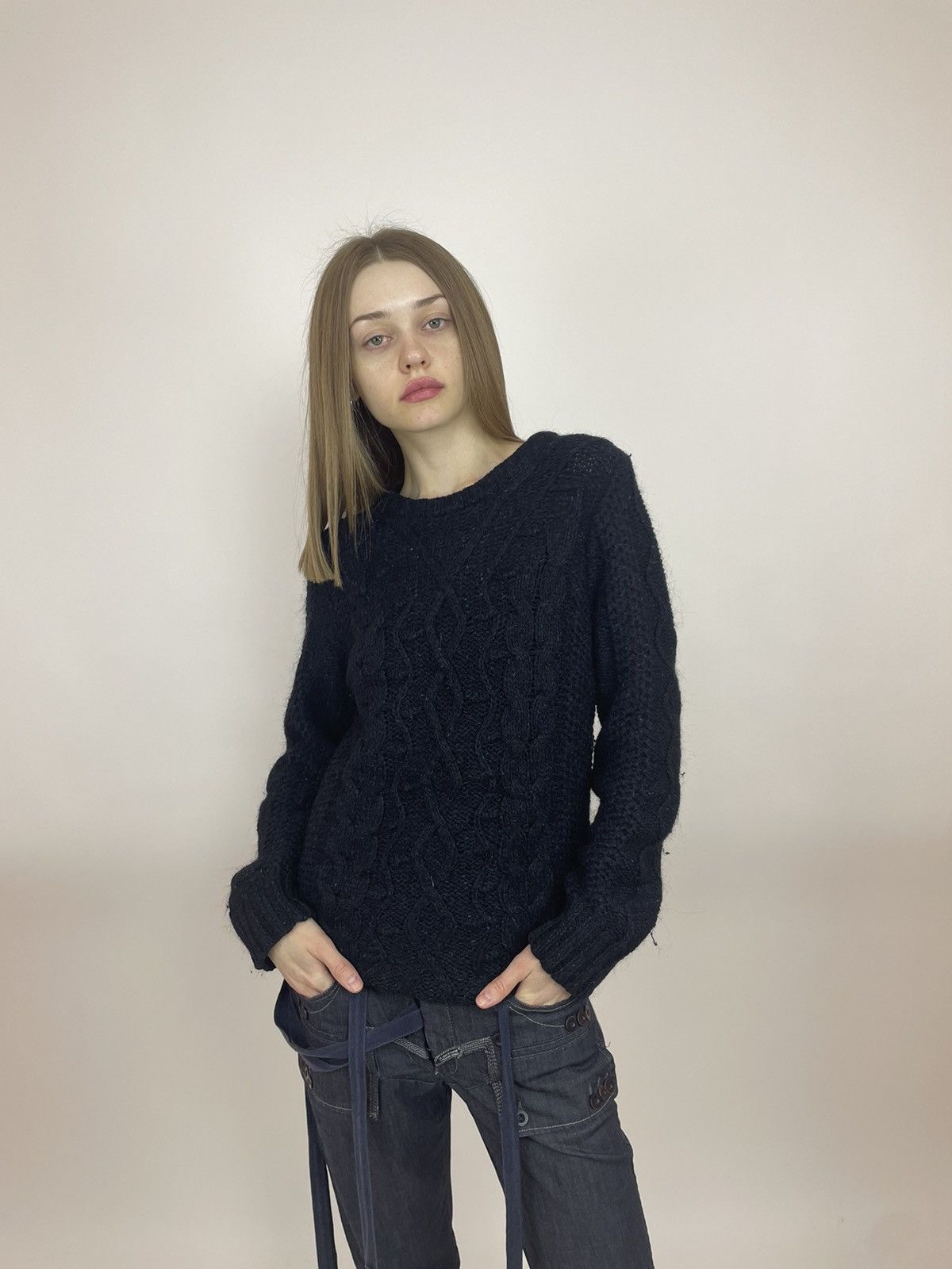 G-Star × Japanese Brand G-star Sweater HUXLEY R Knit WMN L/S Oversized cable knit Size M / US 6-8 / IT 42-44 - 1 Thumbnail
