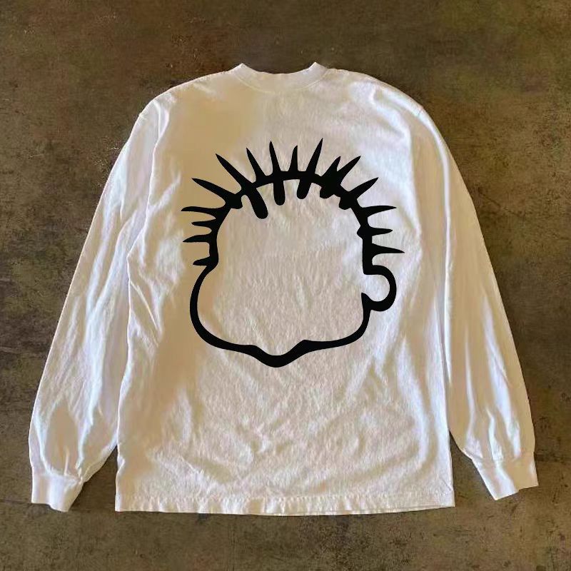 Designer × Japanese Brand Cartoon boy pattern white retro long sleeve tee Size US L / EU 52-54 / 3 - 2 Thumbnail