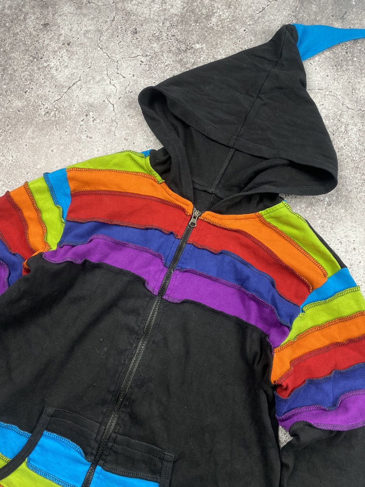 Japanese Brand × Vintage Textured rare Nepal zip up hoodie y2k opium avantgarde art Size US S / EU 44-46 / 1 - 2 Thumbnail