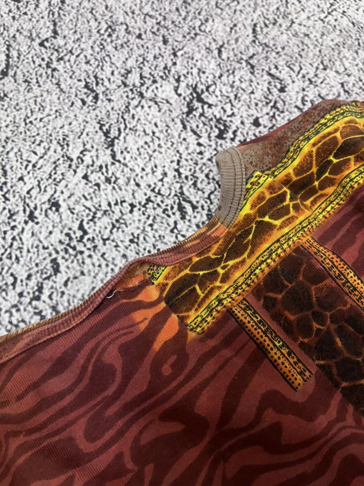 Japanese Brand Vintage 90s African Safari Giraffe Sunset Beaded Top Size M / US 6-8 / IT 42-44 - 10 Thumbnail