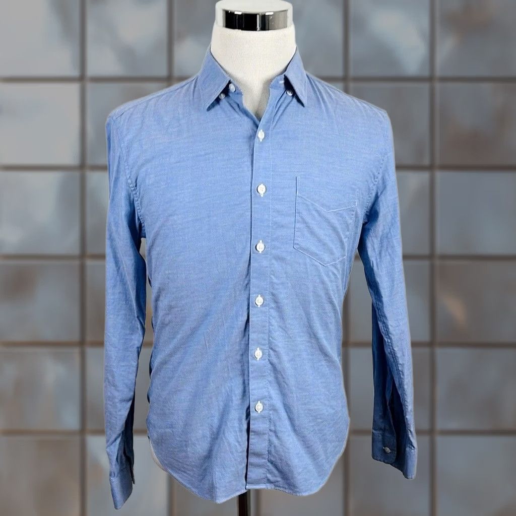 Bonobos Bonobos Shirt Blue 100% Cotton Small Slim Fit Oxford Cloth Button Front Casual Mens S Long Sleeve Regular Size Size US S / EU 44-46 / 1 - 1 Thumbnail