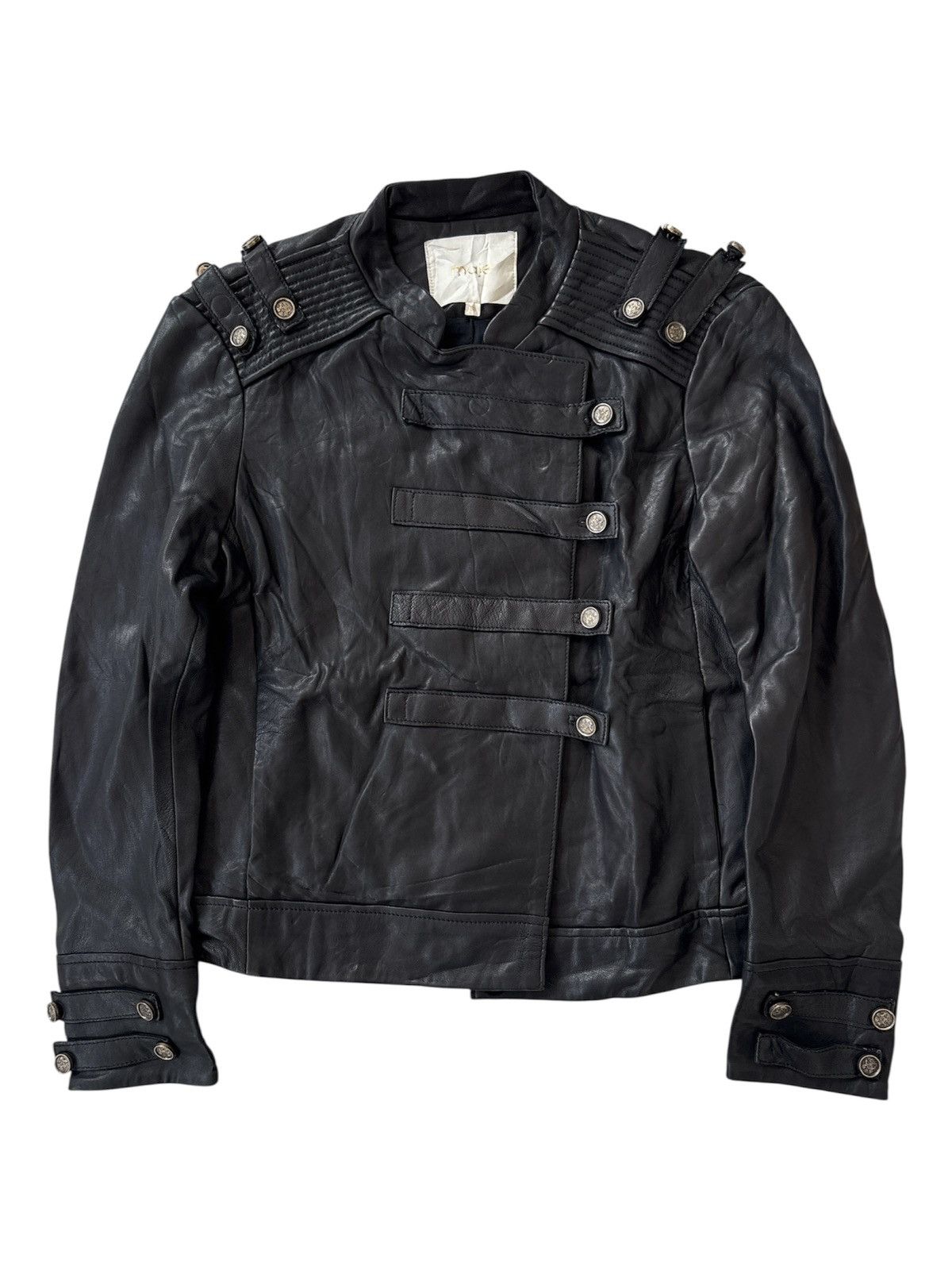 Crop Napoleon Leather Jacket