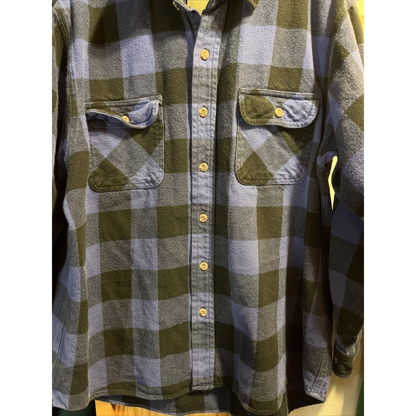 Field & Stream Field & Stream Men XL Blue Plaid Button Cotton Flannel Shirt Size US XL / EU 56 / 4 - 7 Thumbnail