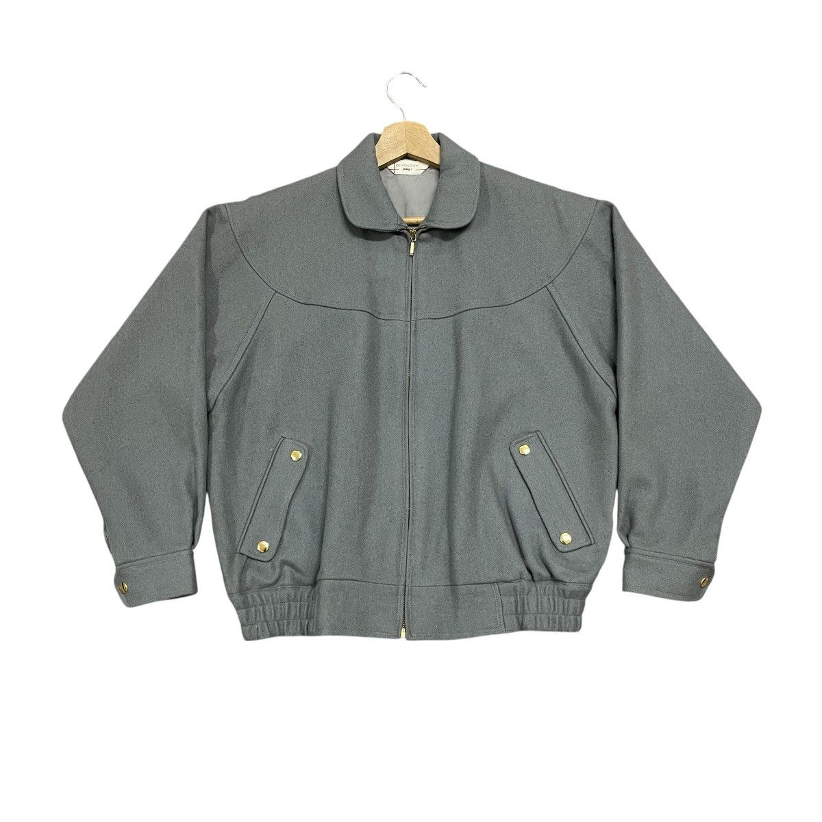 Givenchy Vintage 90s Givenchy Play Grey Wool Blouson Bomber Jacket Size US M / EU 48-50 / 2 - 1 Thumbnail