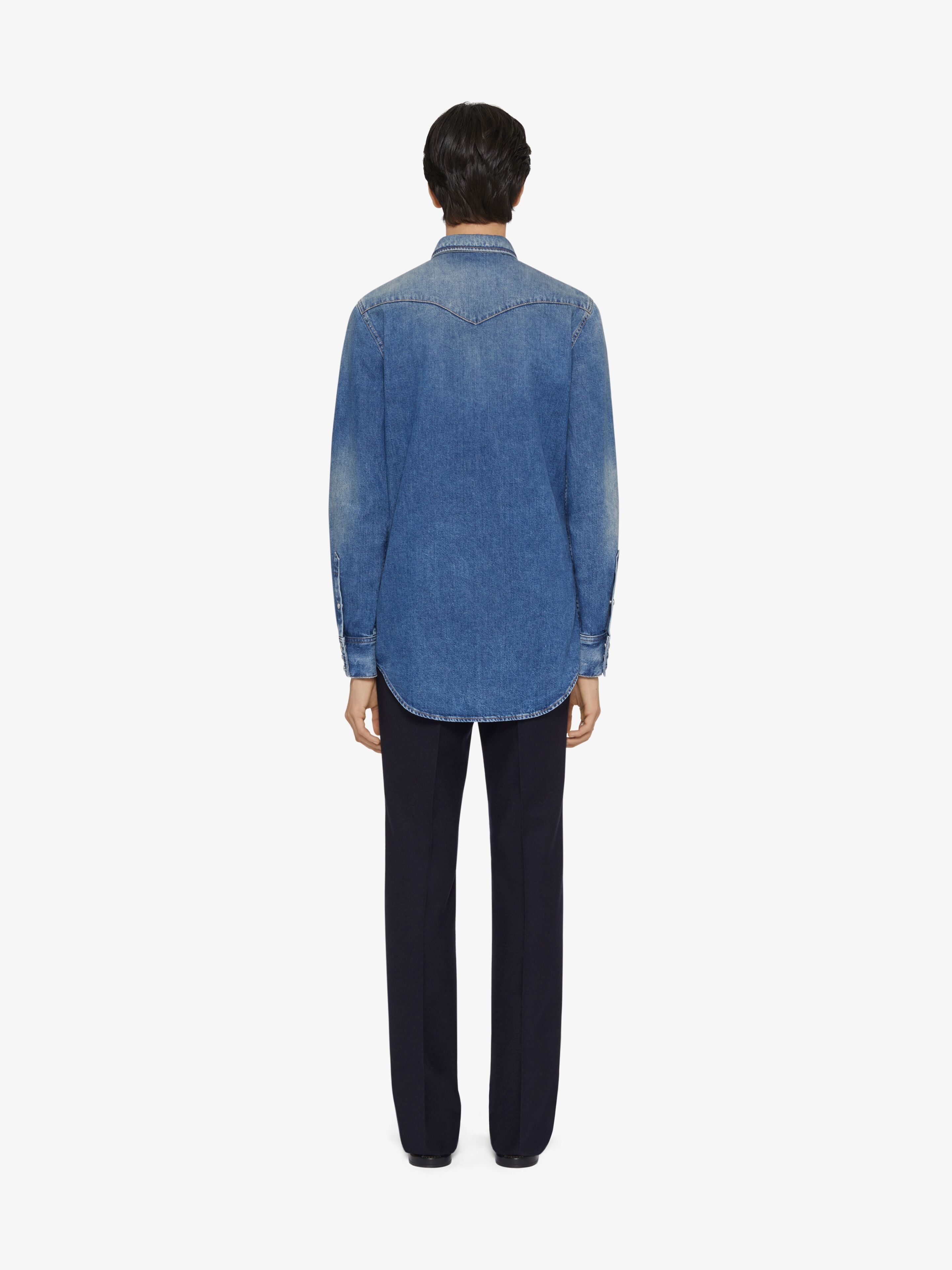 Givenchy o1w1db10426 American Straight Fit Denim Shirt in Ocean Blue Size US XS / EU 42 / 0 - 4 Thumbnail