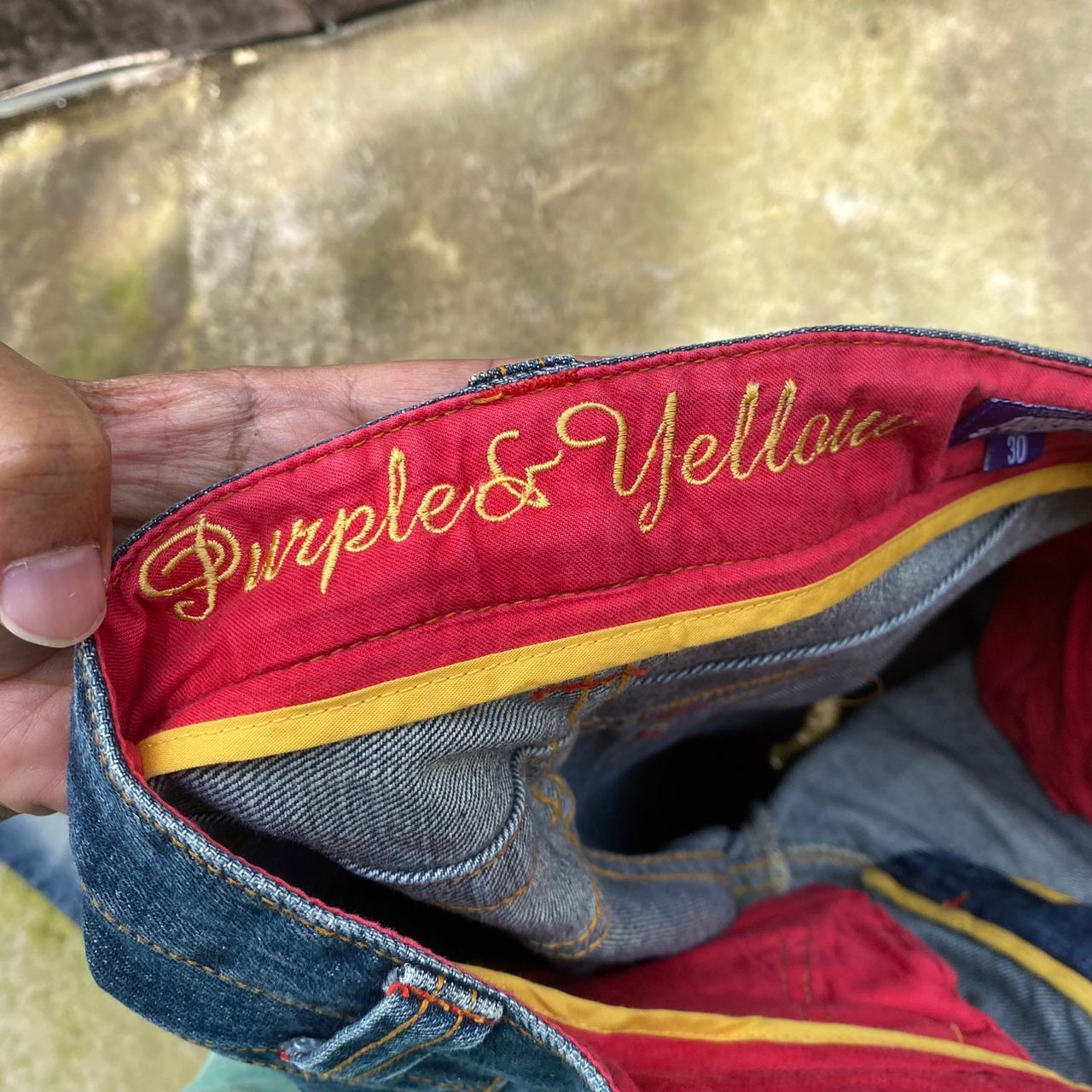 Purple Brand Vintage Purple & Yellow Distressed Denim Size US 32 / EU 48 - 22 Thumbnail