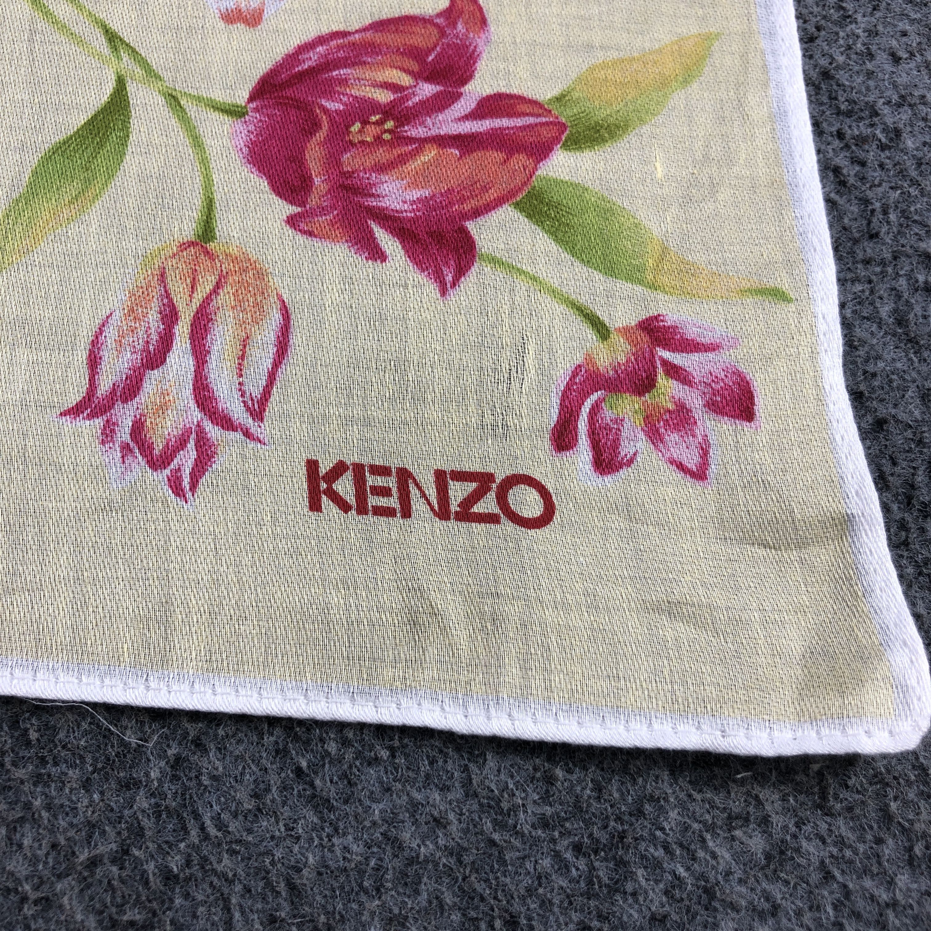 Kenzo × Vintage Kenzo Floral Handkerchief Neckerchief Bandana H2425 Size ONE SIZE - 4 Thumbnail