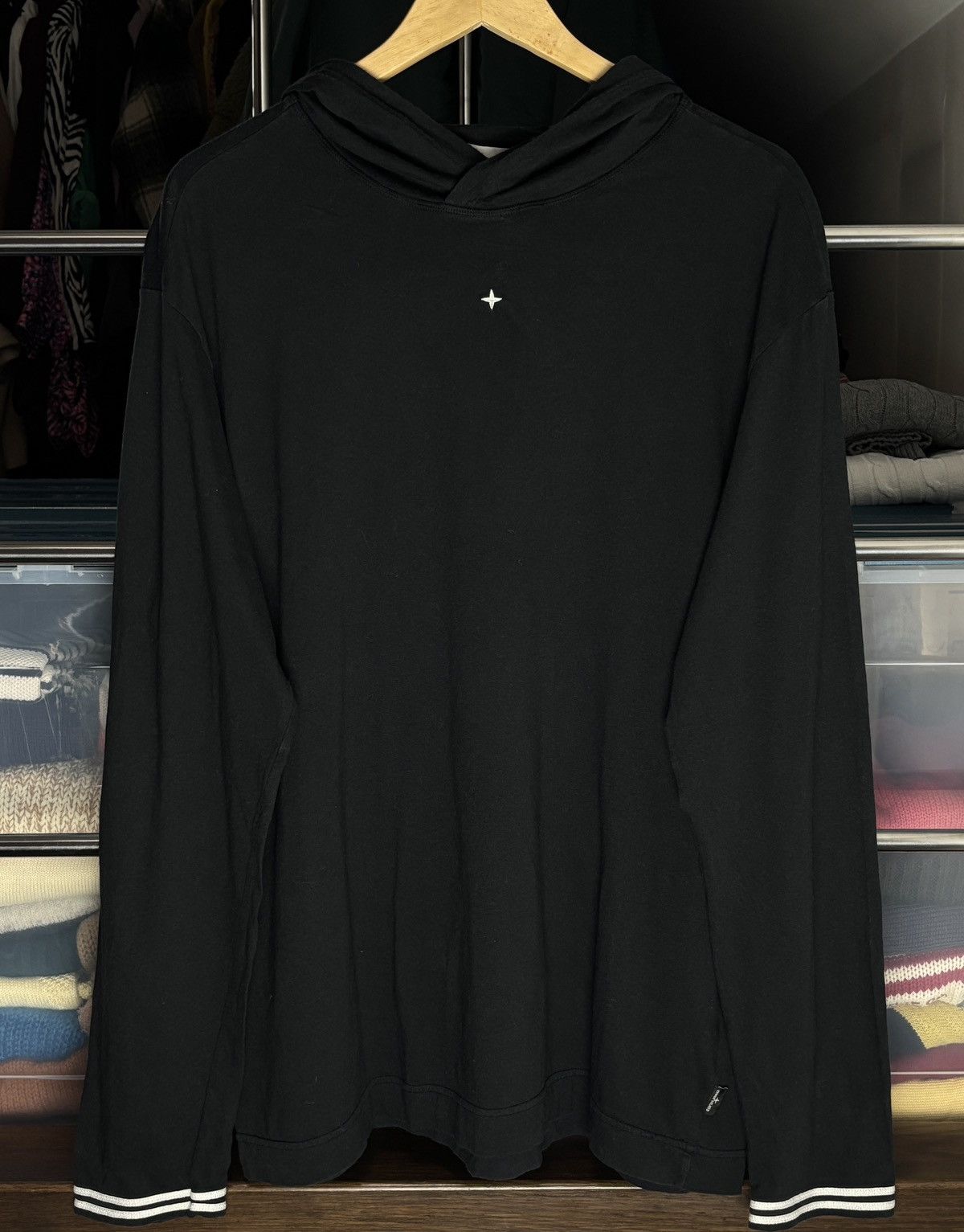 Stone Island Stone Island Long Sleeve Thin Hoodie Sweatshirt T-Shirt Rare Size US XL / EU 56 / 4 - 1 Thumbnail