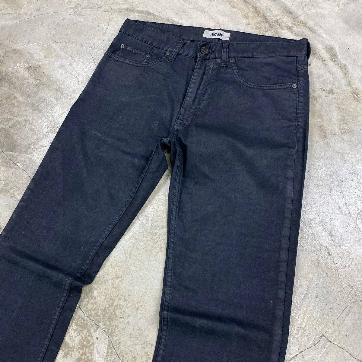 Acne Studios ROC Force Black Slim Straight Denim Jeans Size US 31 - 2 Thumbnail